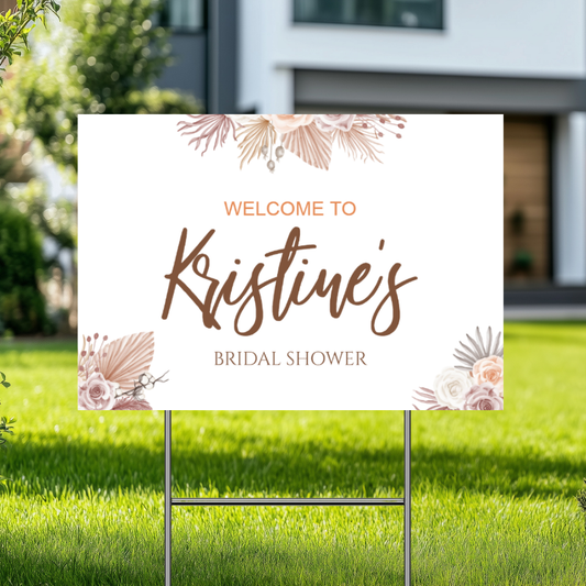 YARD SIGN 18X24 CUSTOM WELCOME SIGN – BOHO FLORAL DESIGN #5