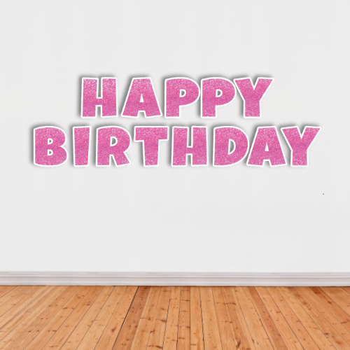 HAPPY BIRTHDAY PINK GLITTER LUCKIEST GUY FOAM BOARD