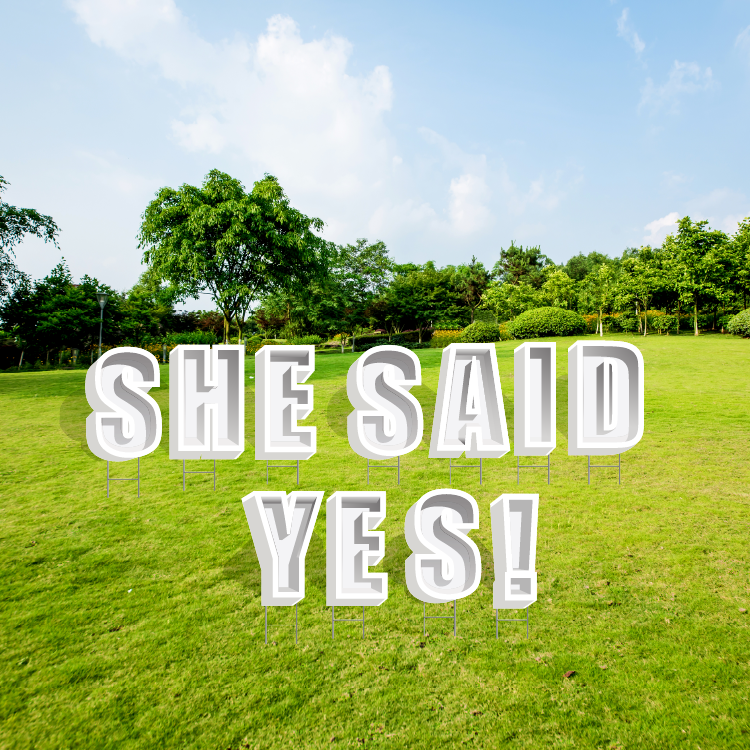 19" SHE SAID YES SHADOW BOX LETTERS