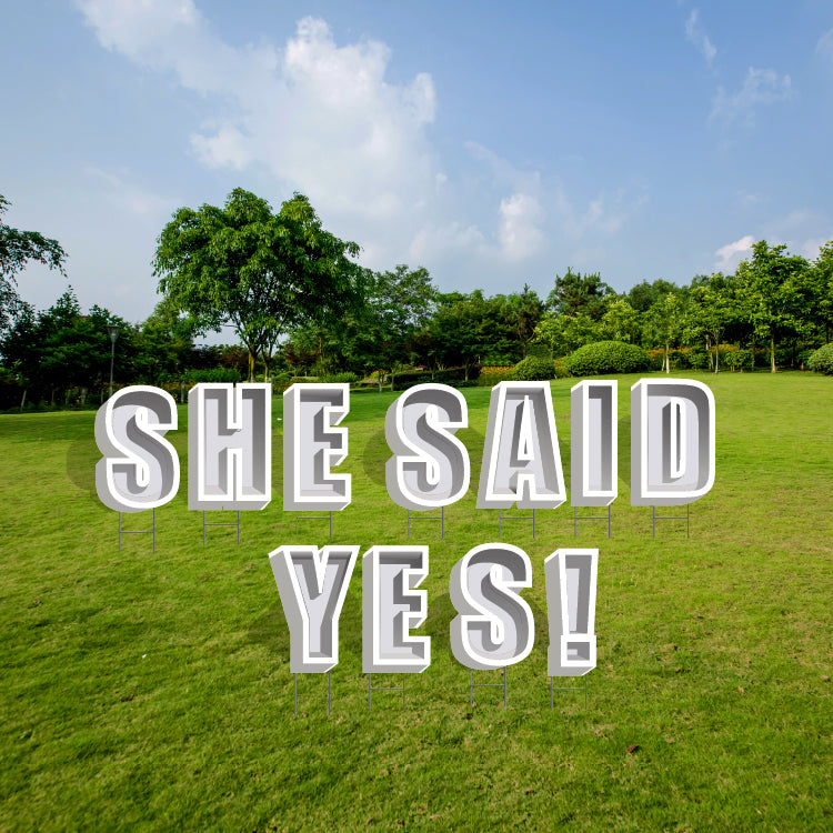 19" SHE SAID YES SHADOW BOX LETTERS
