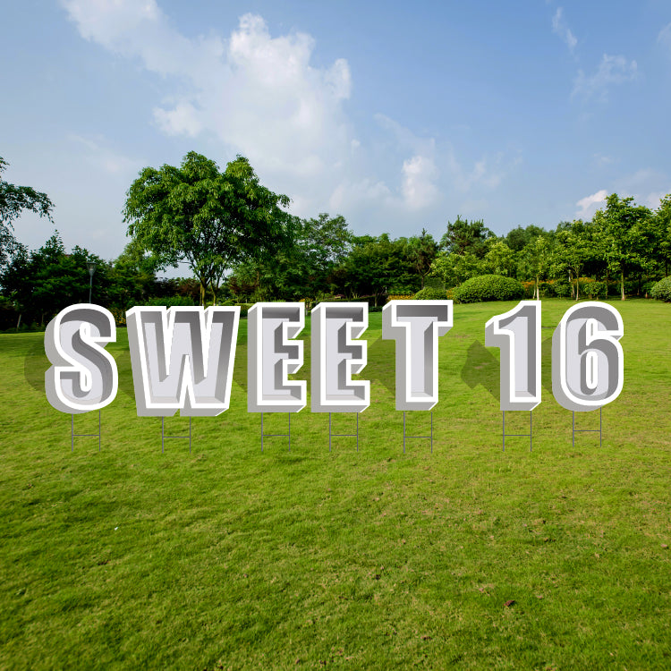 19" SWEET 16 SHADOW BOX LETTERS