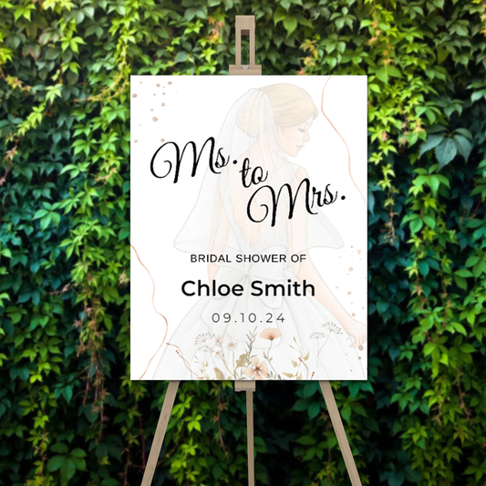 FOAM BOARD 18X24 BRIDAL SHOWER DESIGN #4