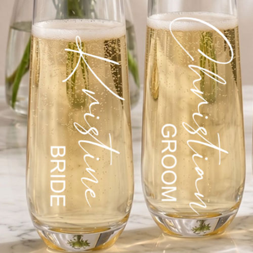 STEMLESS CHAMPAGNE GLASS - TITLE NAMES 6