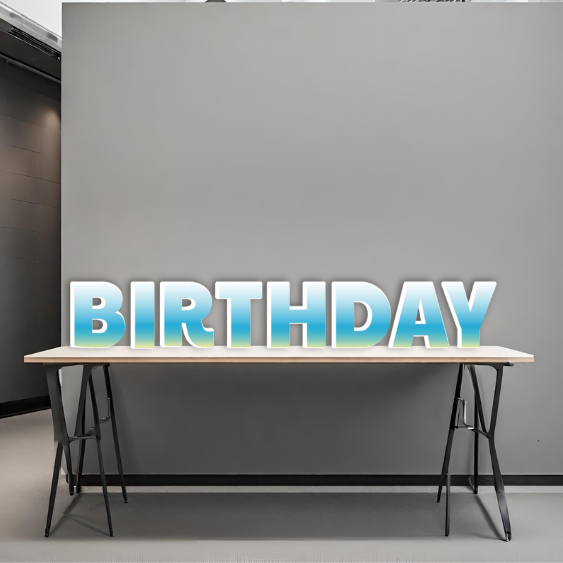 HAPPY BIRTHDAY GRADIENT 5 - PAYTON FONT FOAM BOARD