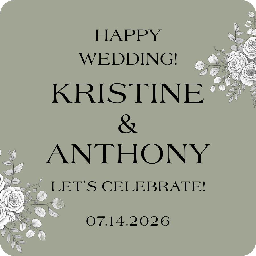 Personalized Rounded Square Wedding Coasters 6