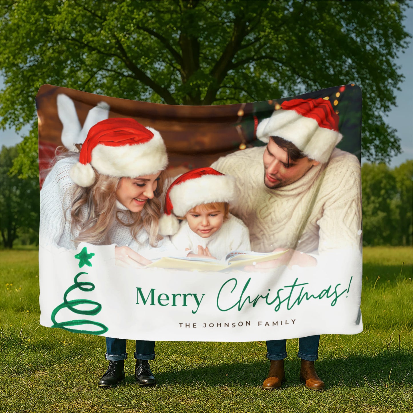 Christmas Personalized Sherpa Fleece Blanket 1 +