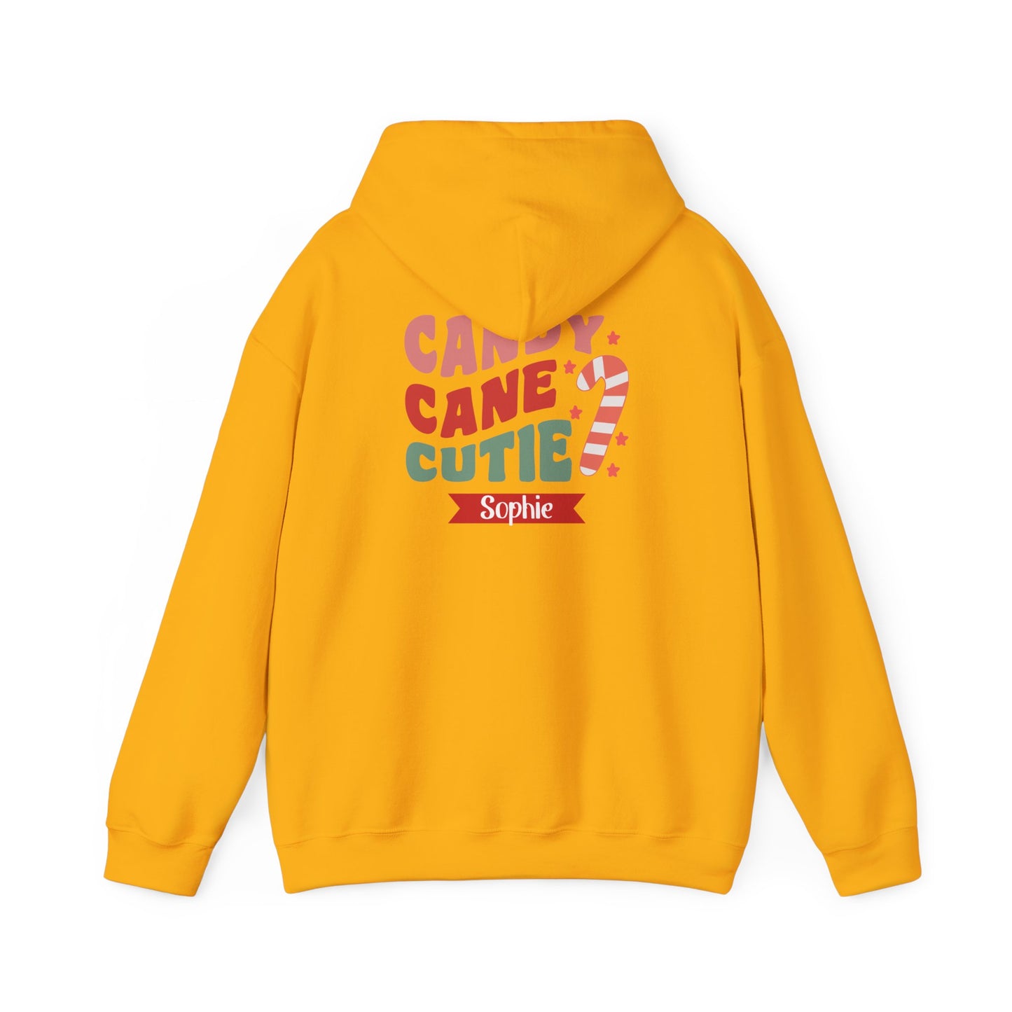 Unisex Heavy Blend Hooded Sweatshirt Candy Cane Cutie Christmas 2024 with Custom Name