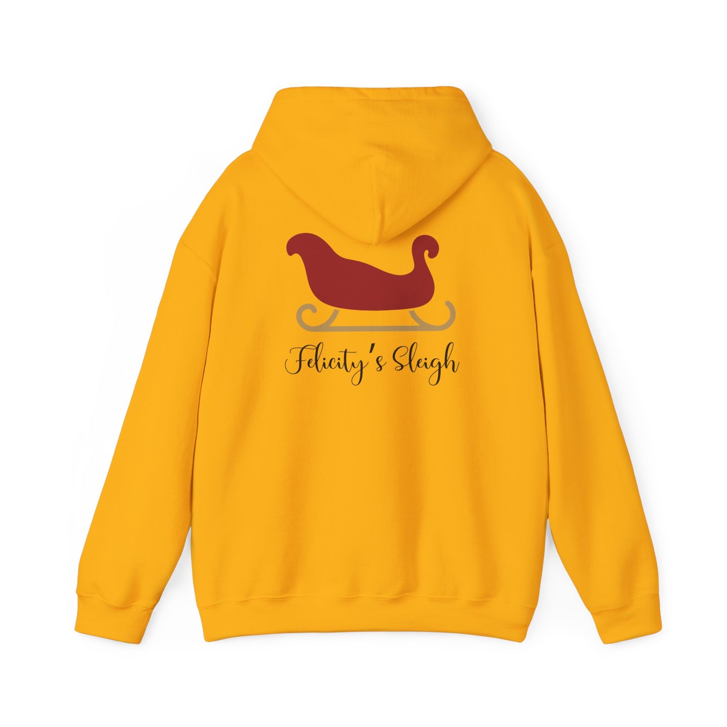 Unisex Heavy Blend Hooded Sweatshirt Christmas Design 2024 - Sleigh with Custom Name