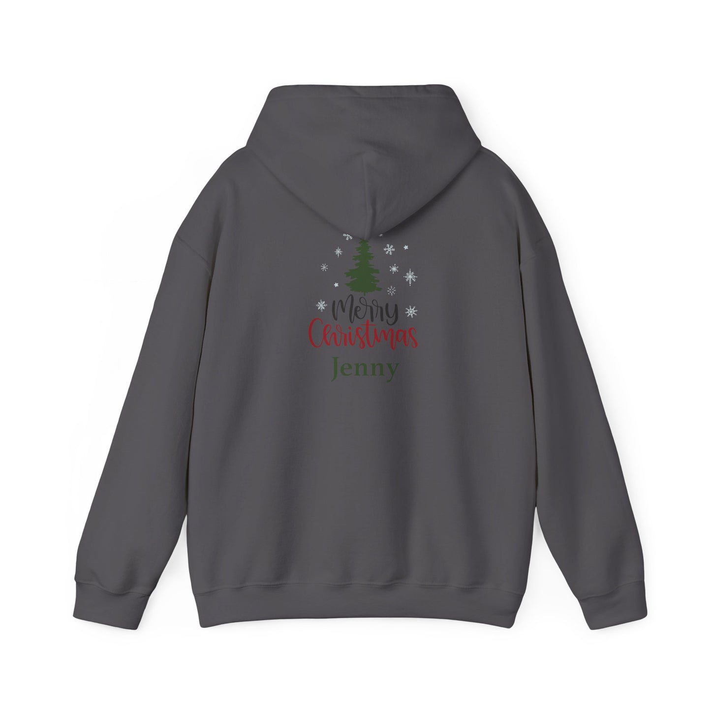 Unisex Heavy Blend Hooded Sweatshirt Christmas Design 2024 - Merry Christmas Tree with Custom Name