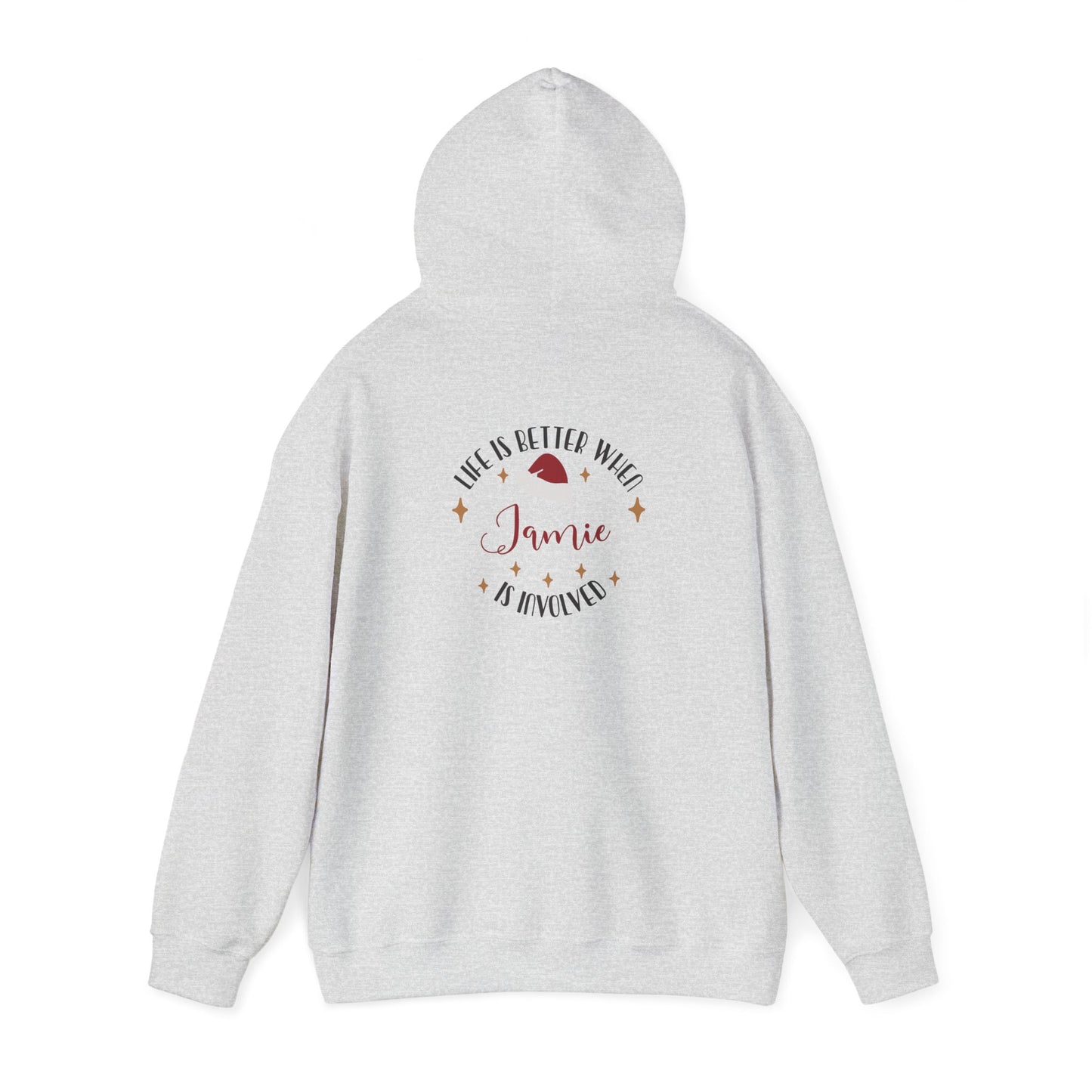 Unisex Heavy Blend Hooded Sweatshirt Christmas Design 2024 - Life Is Better with Custom Name