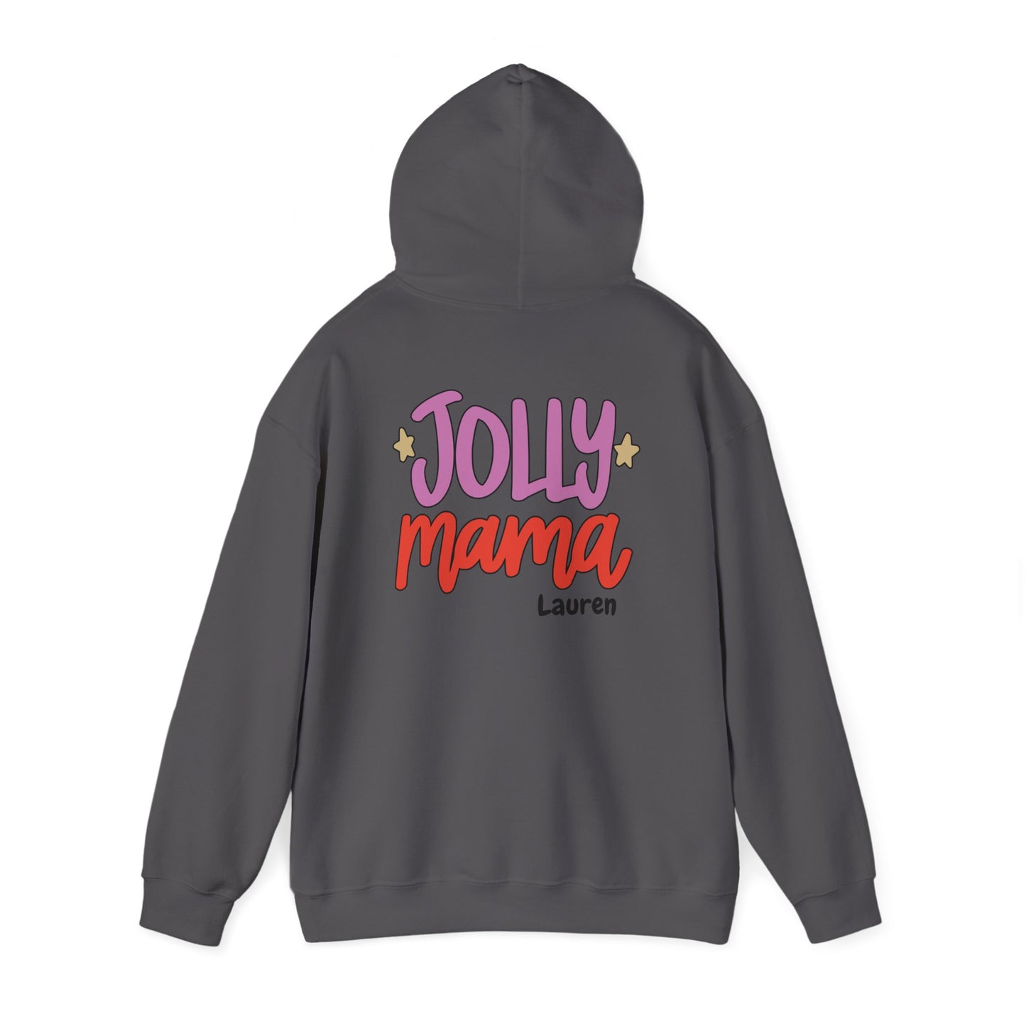 Unisex Heavy Blend Hooded Sweatshirt Jolly Mama Christmas 2024 with Custom Name