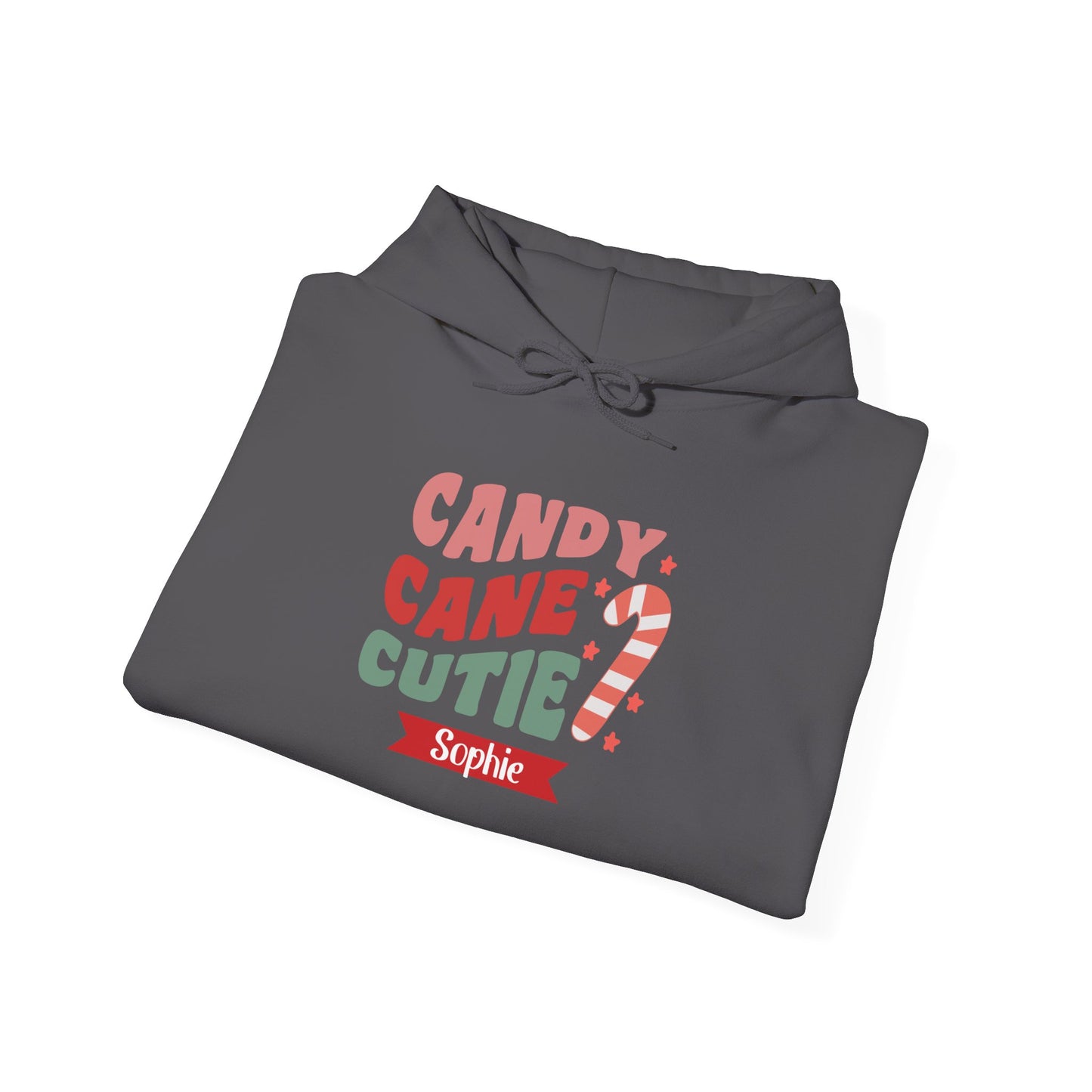 Unisex Heavy Blend Hooded Sweatshirt Candy Cane Cutie Christmas 2024 with Custom Name