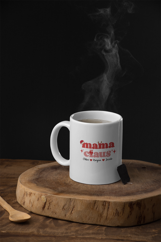 Ceramic Mug (11oz White) - Mama Claus Christmas 2024 with Custom Name