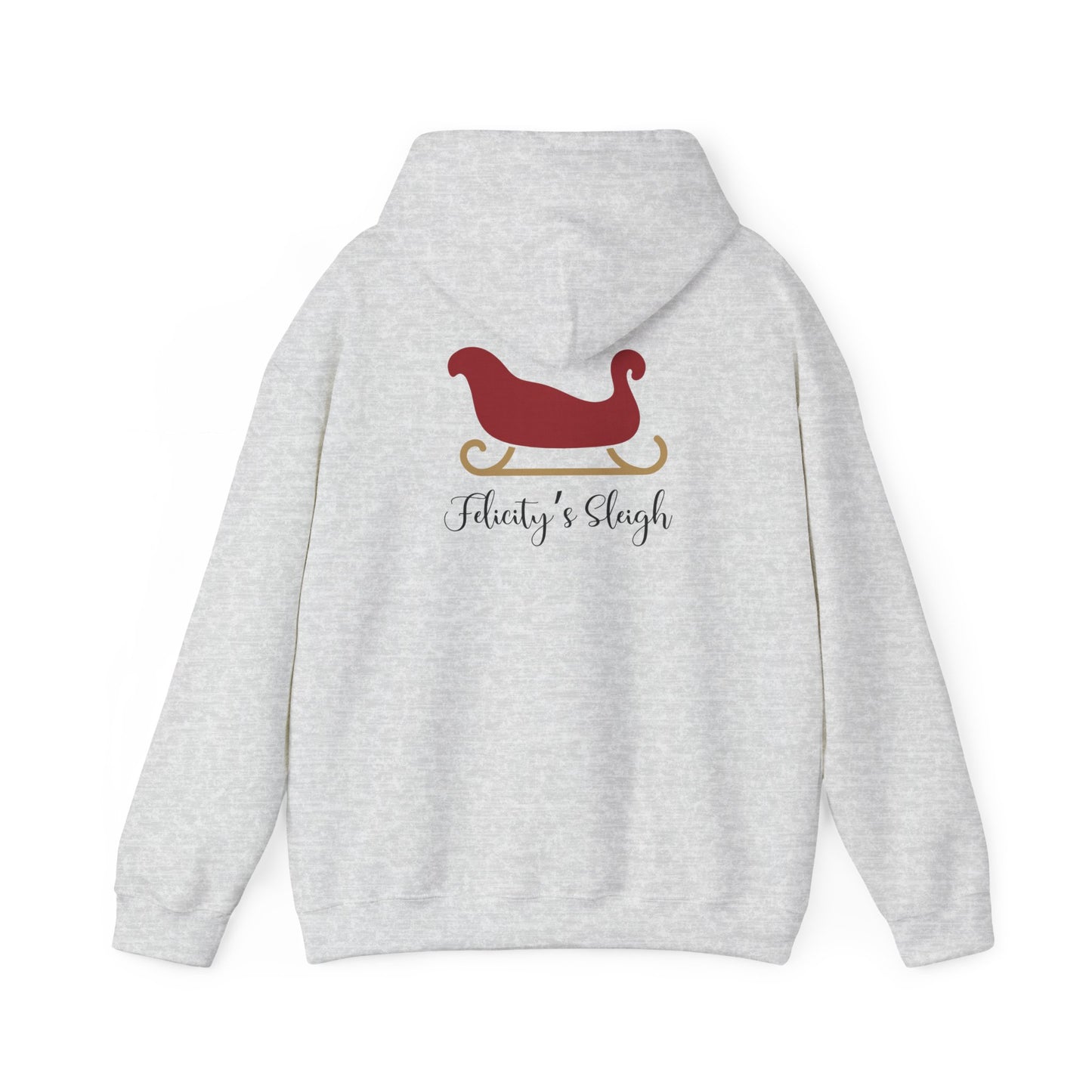 Unisex Heavy Blend Hooded Sweatshirt Christmas Design 2024 - Sleigh with Custom Name