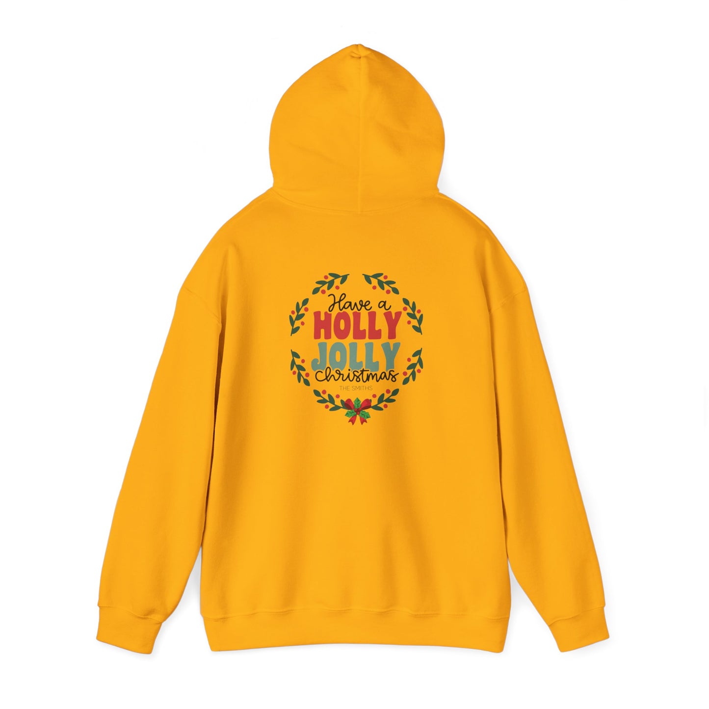 Unisex Heavy Blend Hooded Sweatshirt Have a Holly Jolly Christmas 2024 with Custom Name