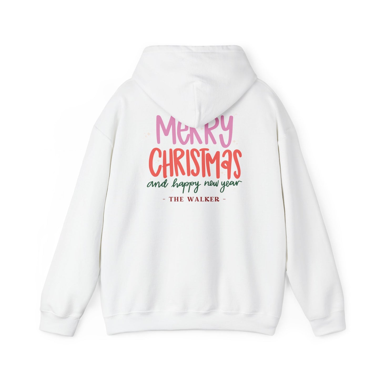 Unisex Heavy Blend Hooded Sweatshirt Merry Christmas And Happy New Year Christmas 2024 with Custom Name