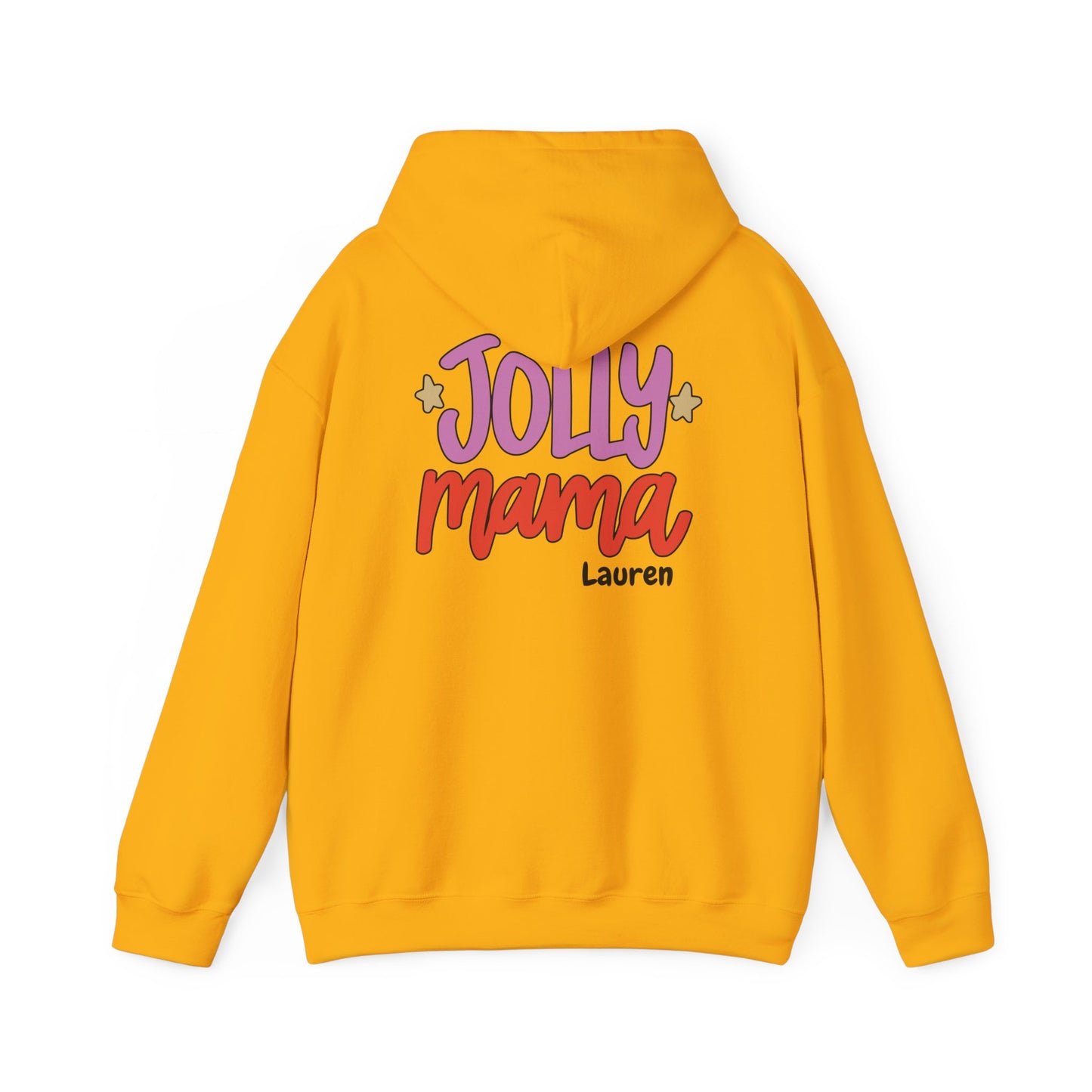 Unisex Heavy Blend Hooded Sweatshirt Jolly Mama Christmas 2024 with Custom Name