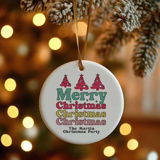 Ceramic Ornament - Merry Christmas 2024 with Custom Name