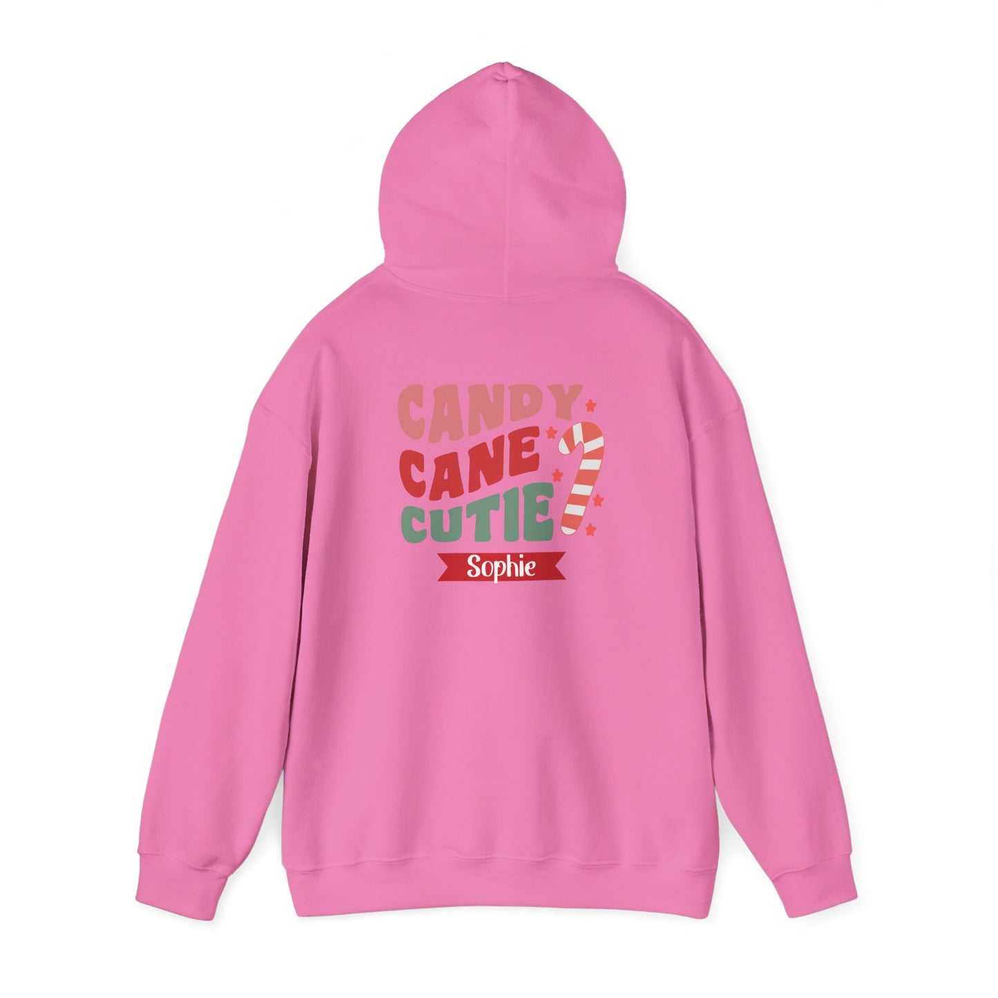 Unisex Heavy Blend Hooded Sweatshirt Candy Cane Cutie Christmas 2024 with Custom Name