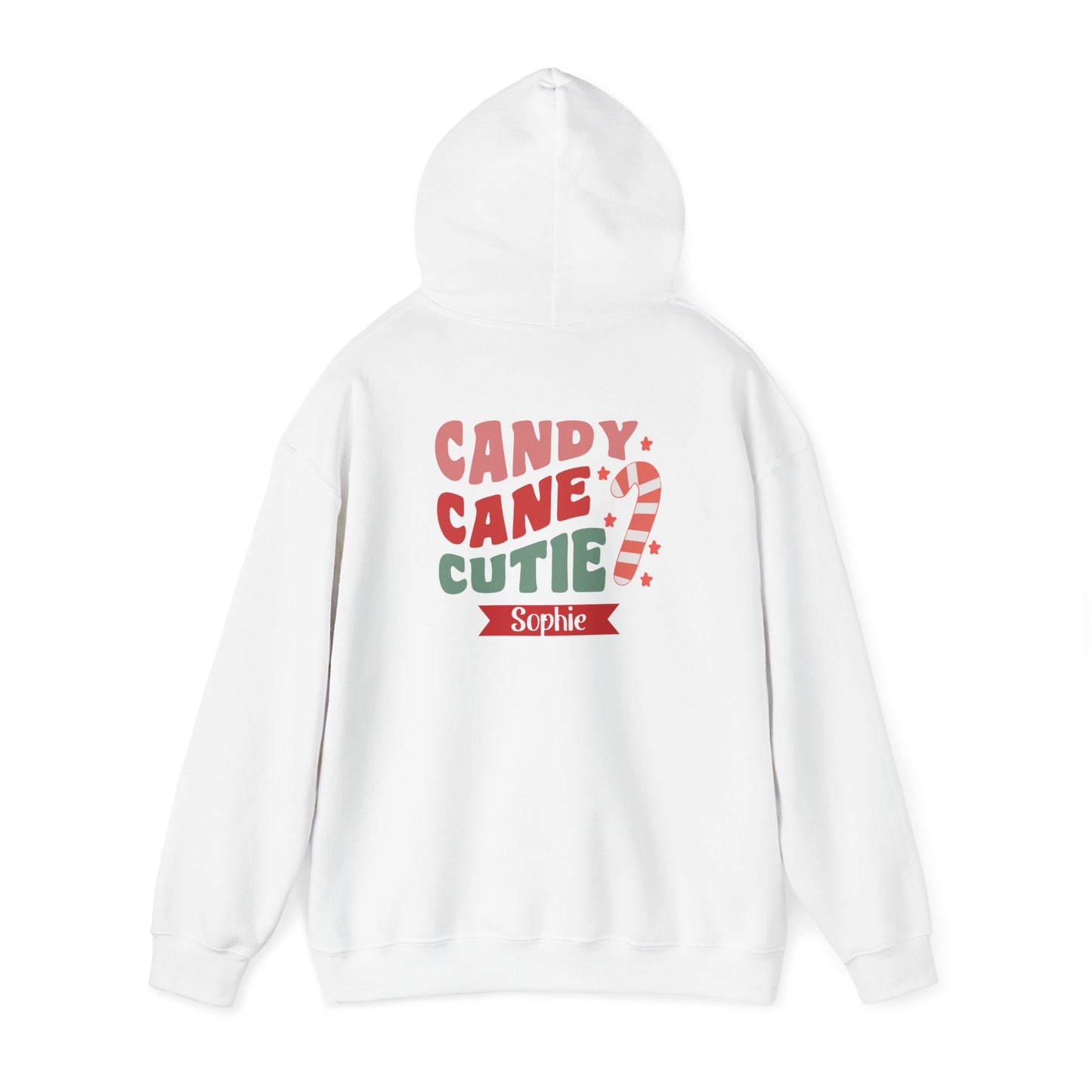 Unisex Heavy Blend Hooded Sweatshirt Candy Cane Cutie Christmas 2024 with Custom Name