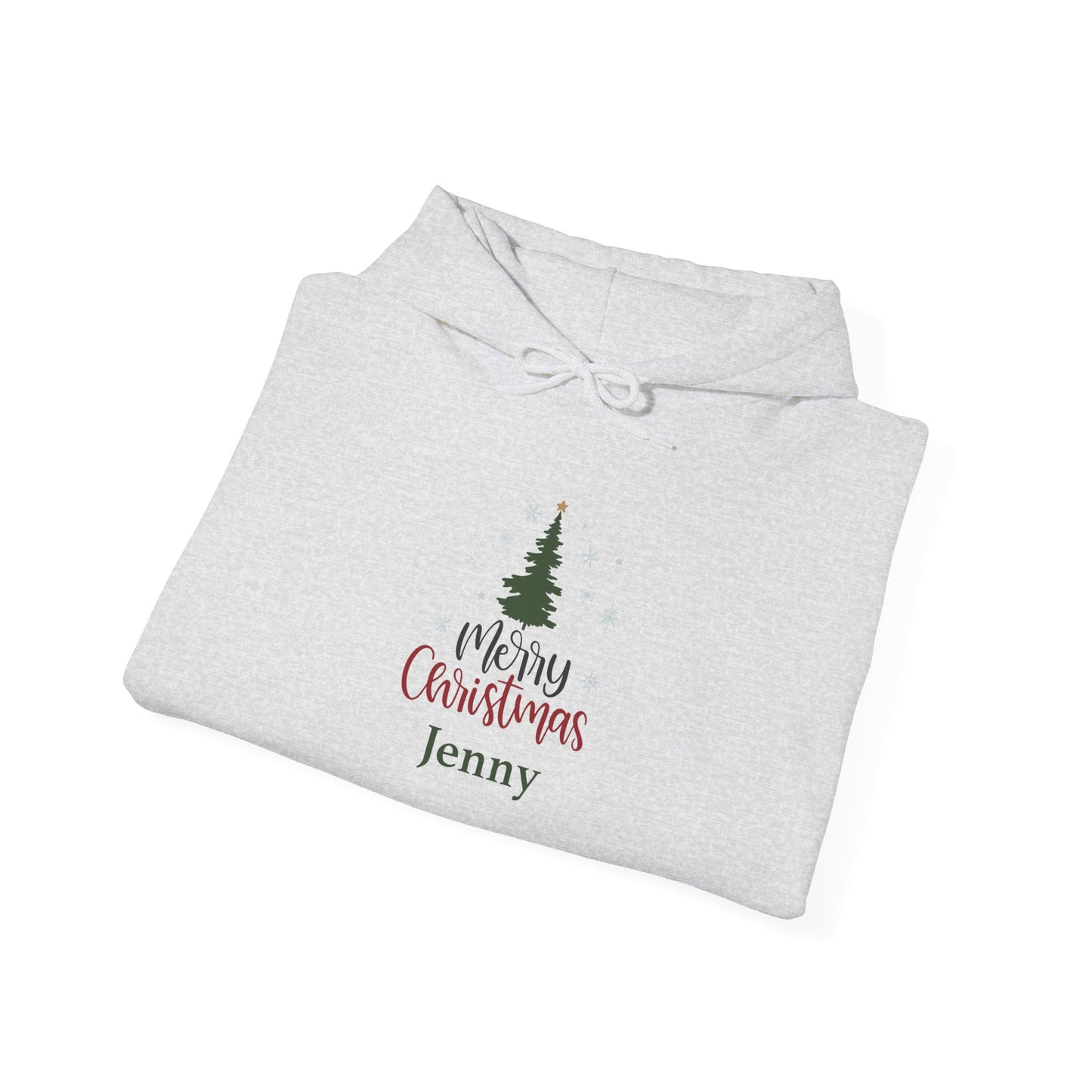 Unisex Heavy Blend Hooded Sweatshirt Christmas Design 2024 - Merry Christmas Tree with Custom Name