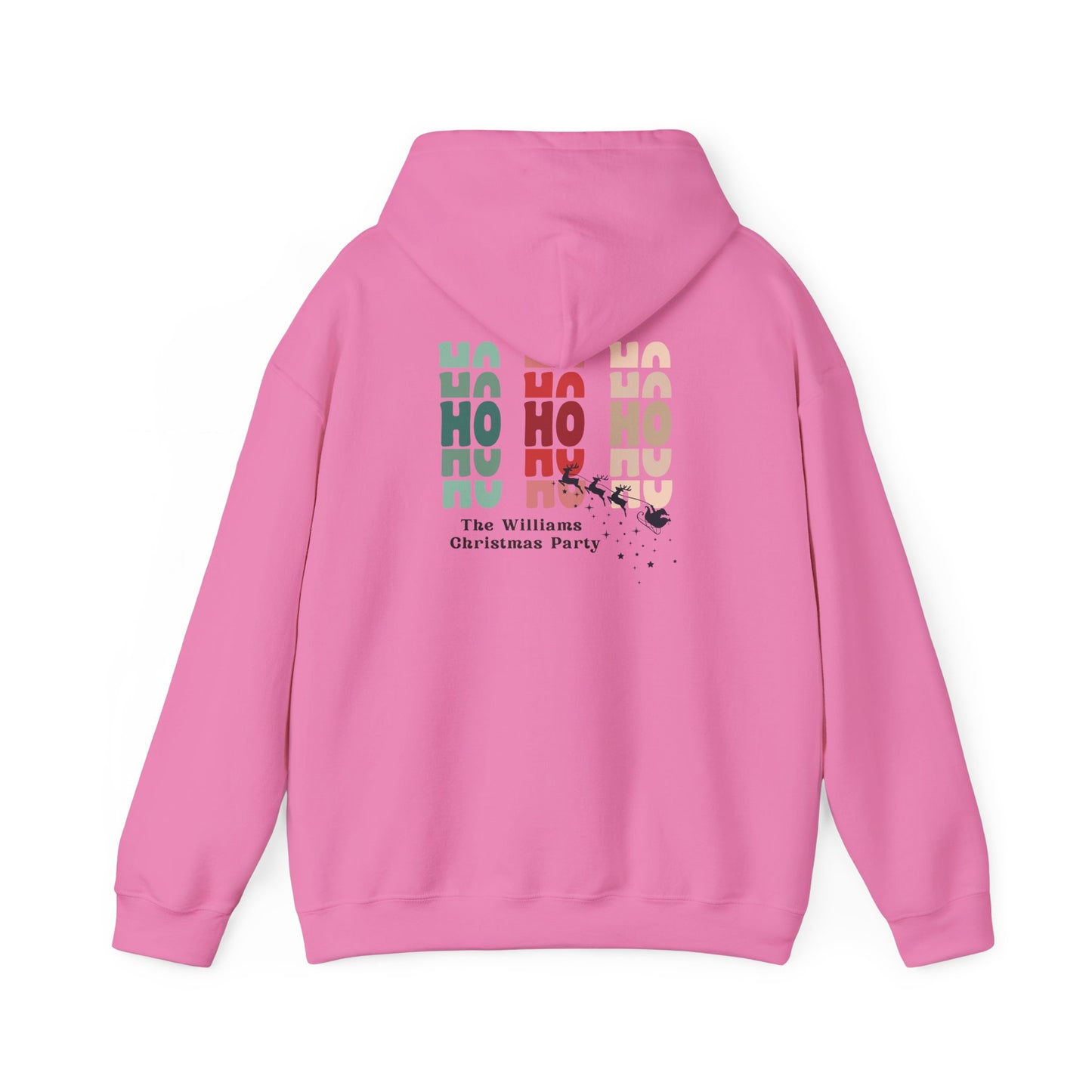 Unisex Heavy Blend Hooded Sweatshirt HO HO HO Christmas 2024 with Custom Name