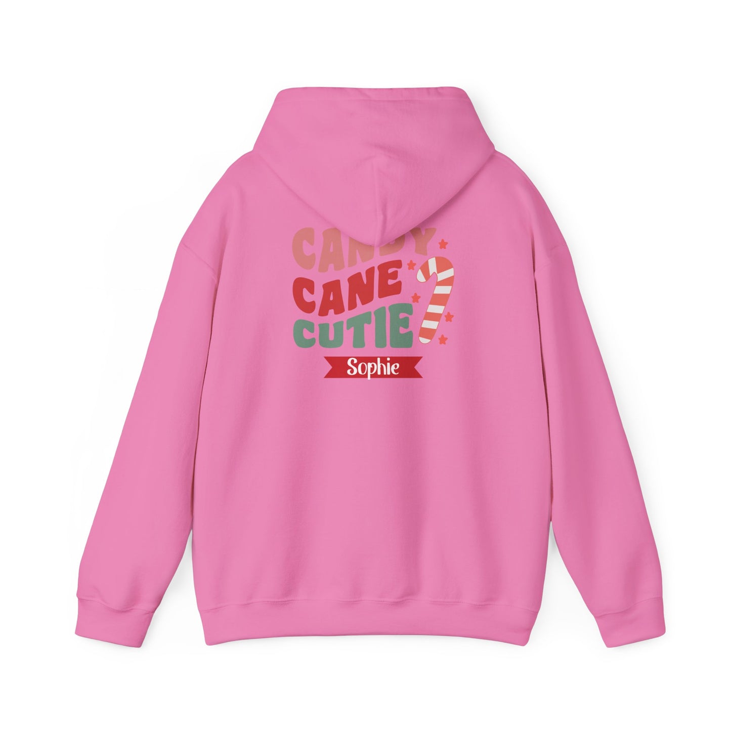 Unisex Heavy Blend Hooded Sweatshirt Candy Cane Cutie Christmas 2024 with Custom Name