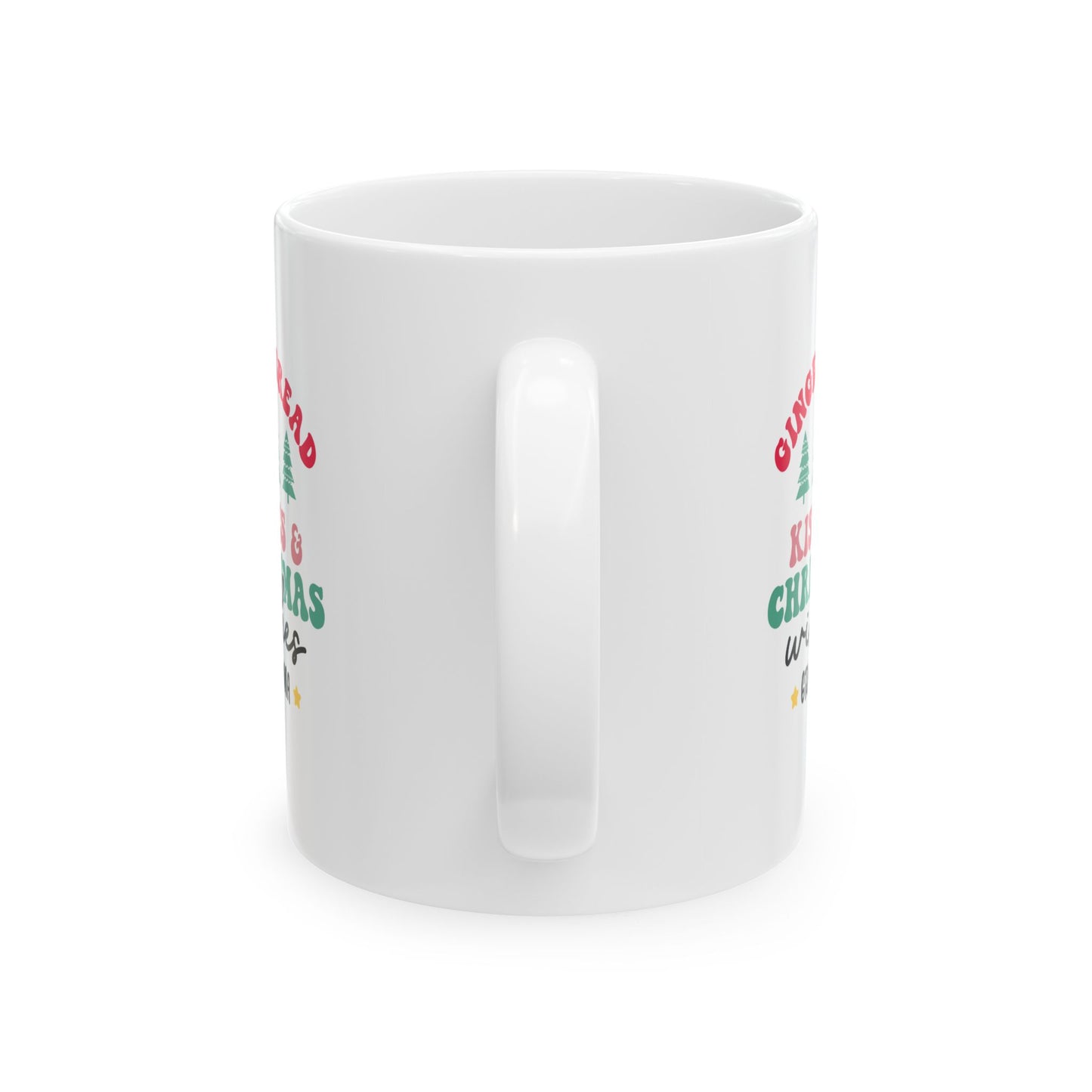 Ceramic Mug (11oz White) - Kisses & Christmas Wishes Christmas 2024 with Custom Name