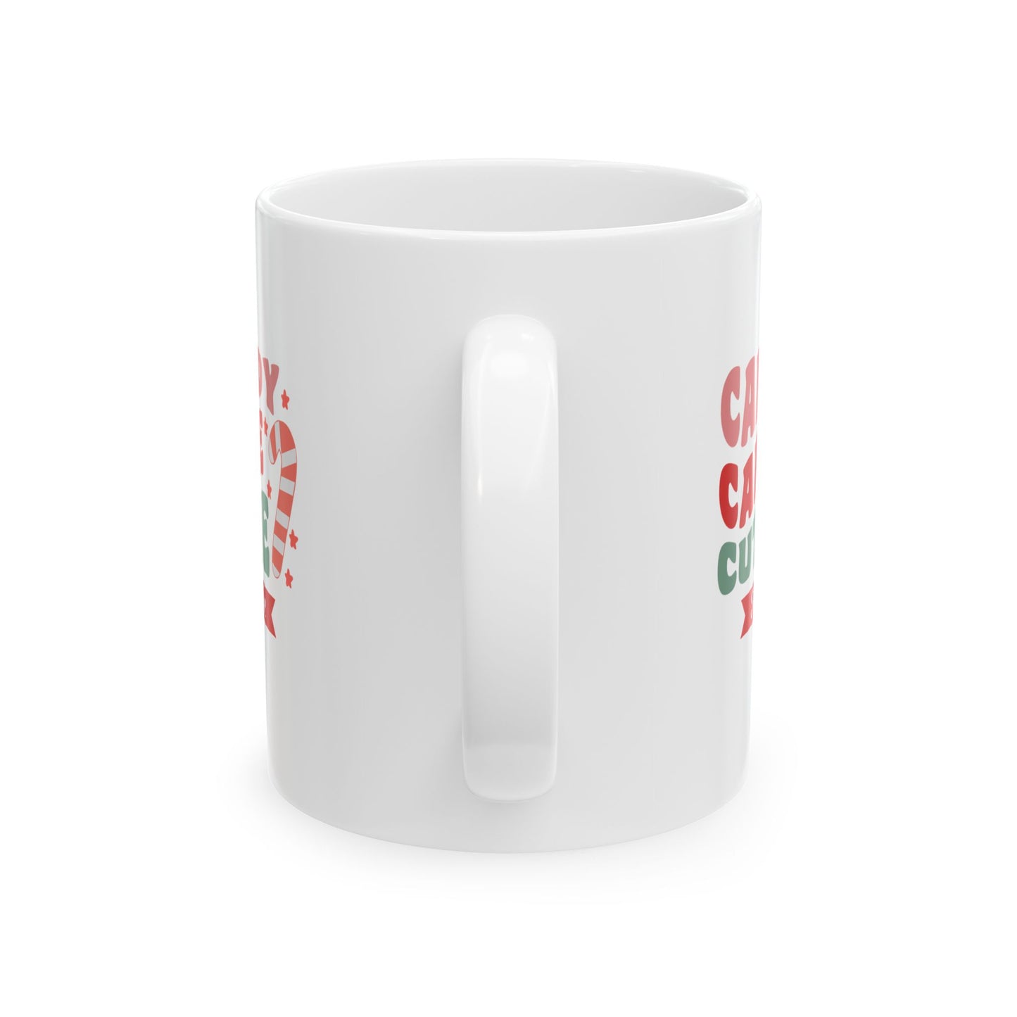 Ceramic Mug (11oz White) - Candy Cane Cutie Christmas 2024 with Custom Name