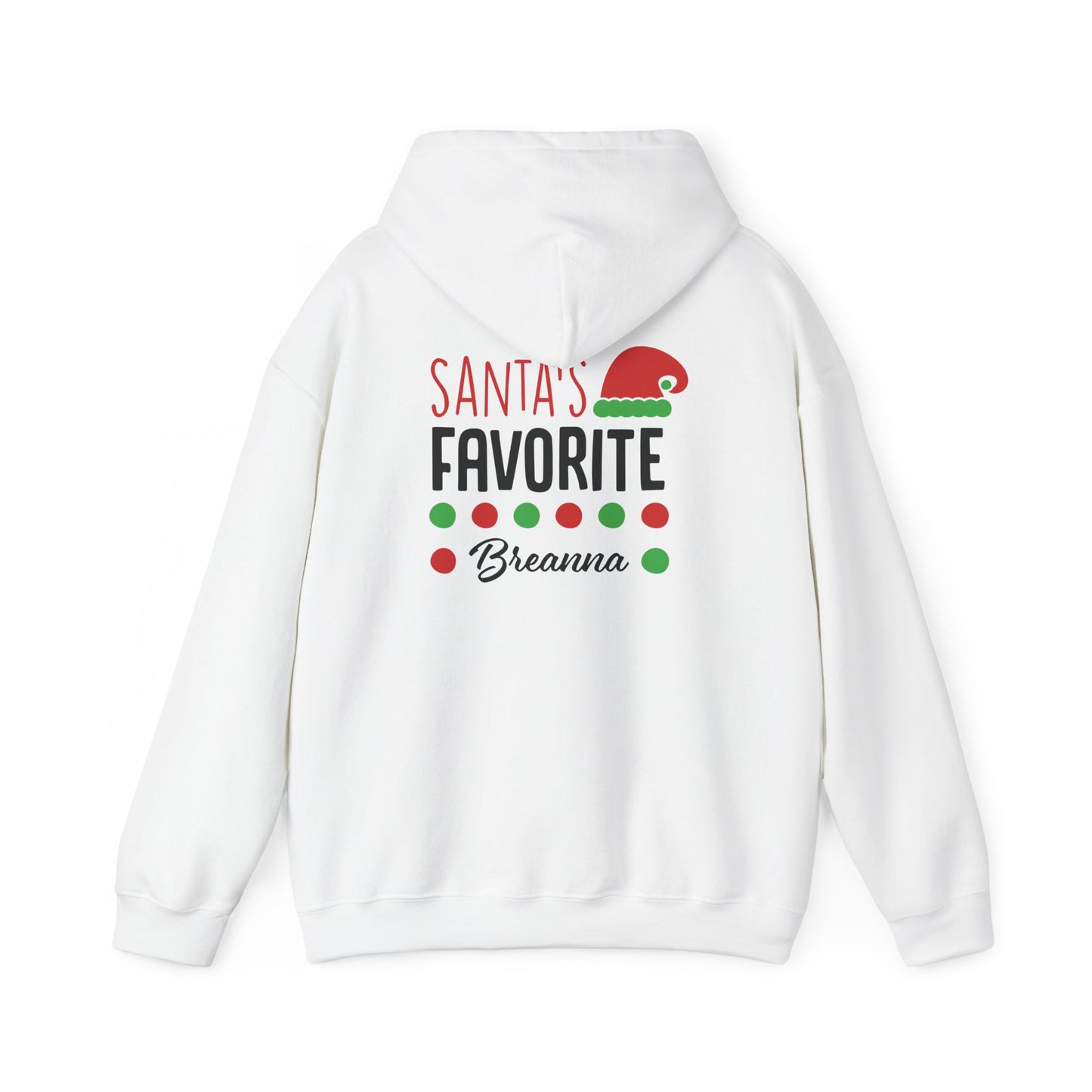 Unisex Heavy Blend Hooded Sweatshirt Christmas Design 2024 - Santa's Favorite with Custom Name