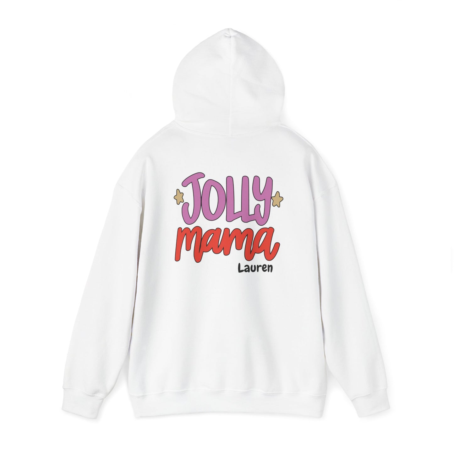 Unisex Heavy Blend Hooded Sweatshirt Jolly Mama Christmas 2024 with Custom Name