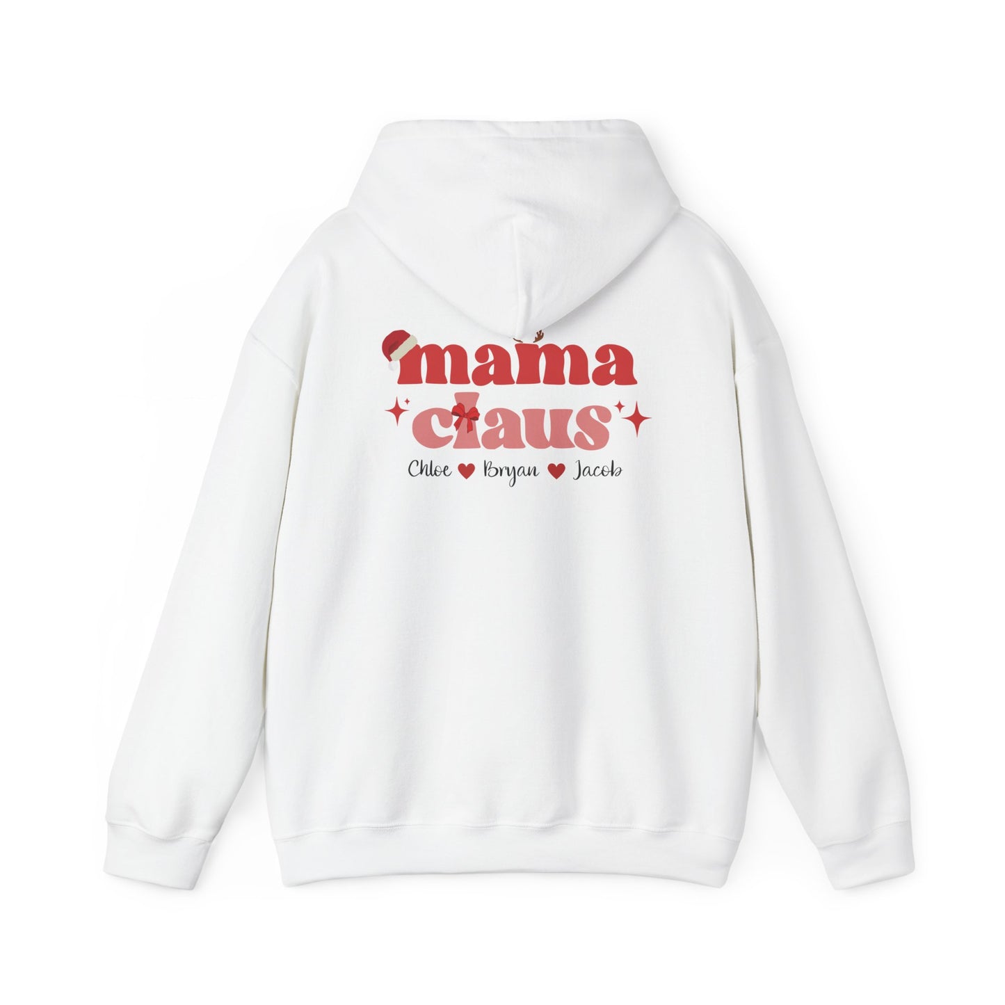 Unisex Heavy Blend Hooded Sweatshirt Mama Claus Christmas 2024 with Custom Name