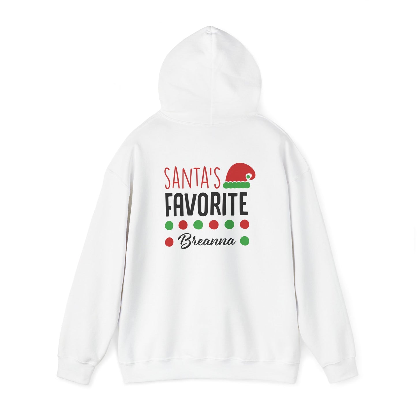 Unisex Heavy Blend Hooded Sweatshirt Christmas Design 2024 - Santa's Favorite with Custom Name