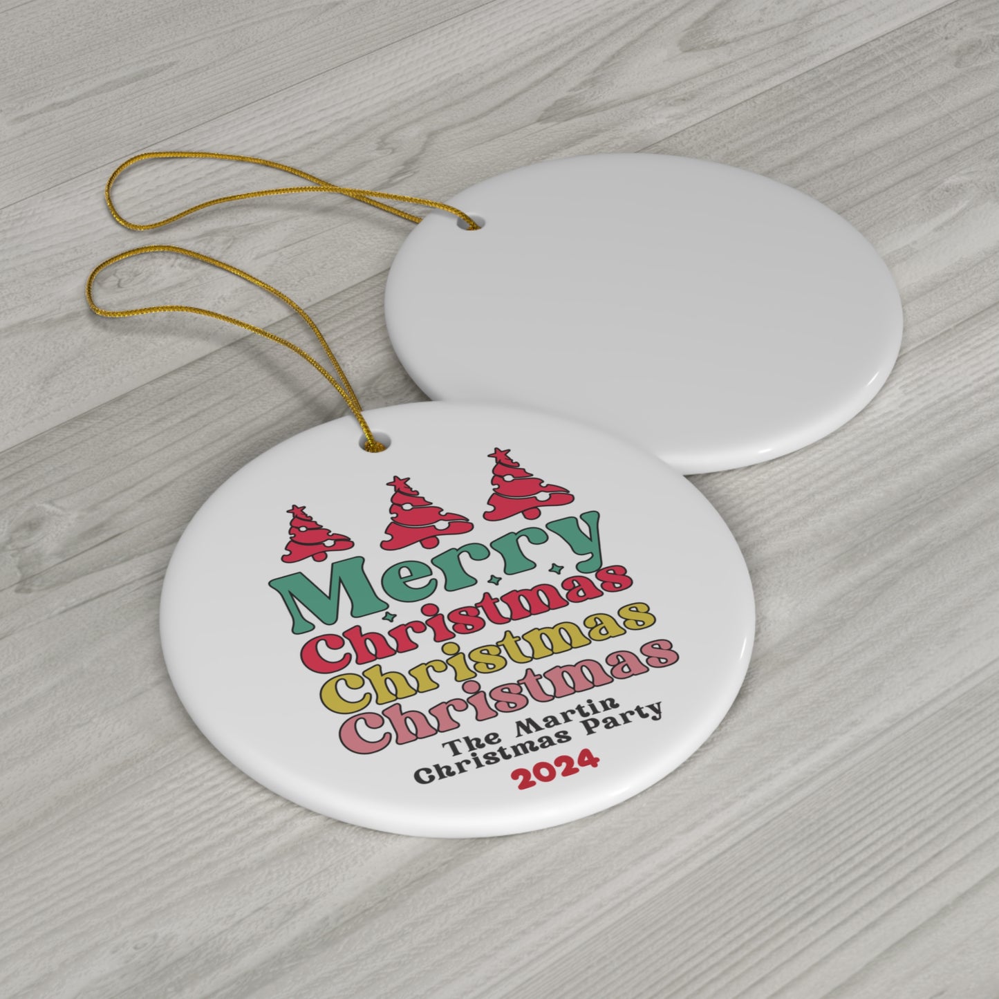 Ceramic Ornament - Merry Christmas 2024 with Custom Name