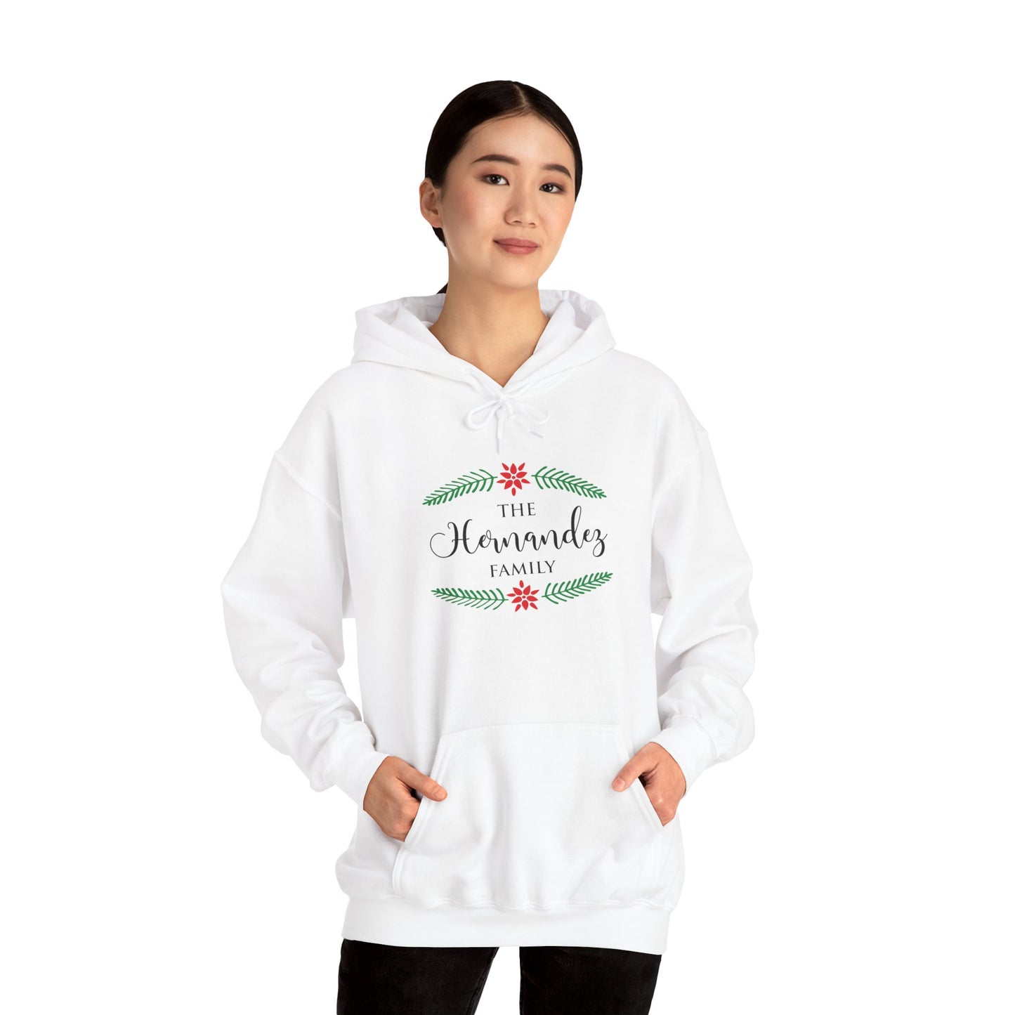 Unisex Heavy Blend Hooded Sweatshirt Christmas Design 2024 - Family with Custom Name