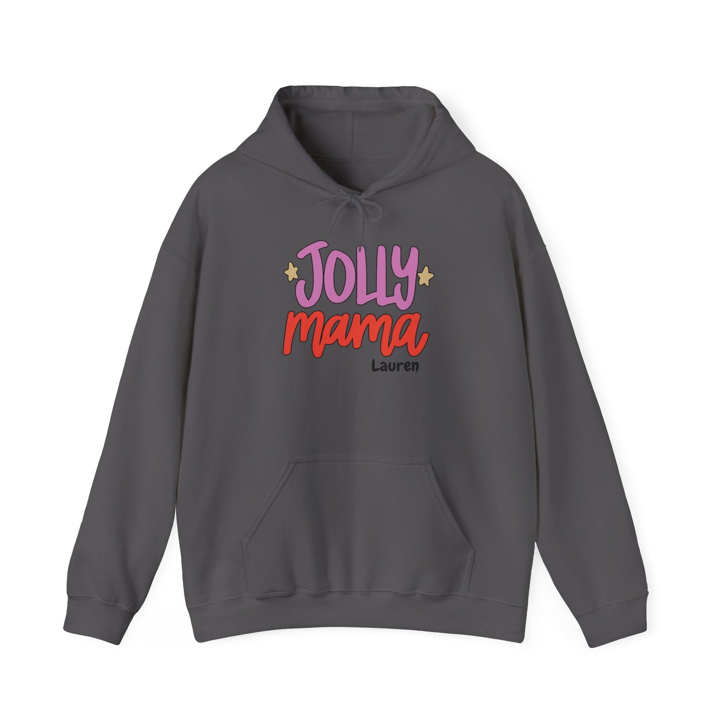 Unisex Heavy Blend Hooded Sweatshirt Jolly Mama Christmas 2024 with Custom Name