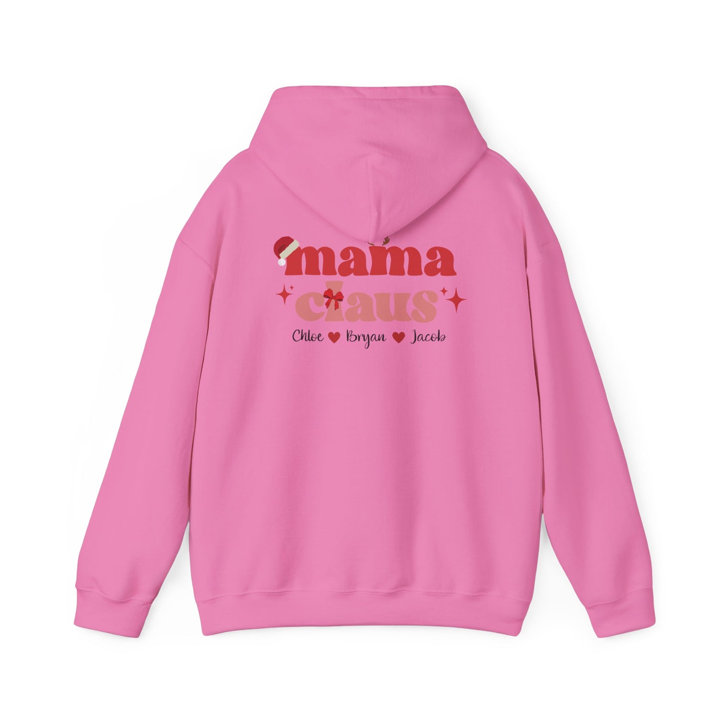 Unisex Heavy Blend Hooded Sweatshirt Mama Claus Christmas 2024 with Custom Name