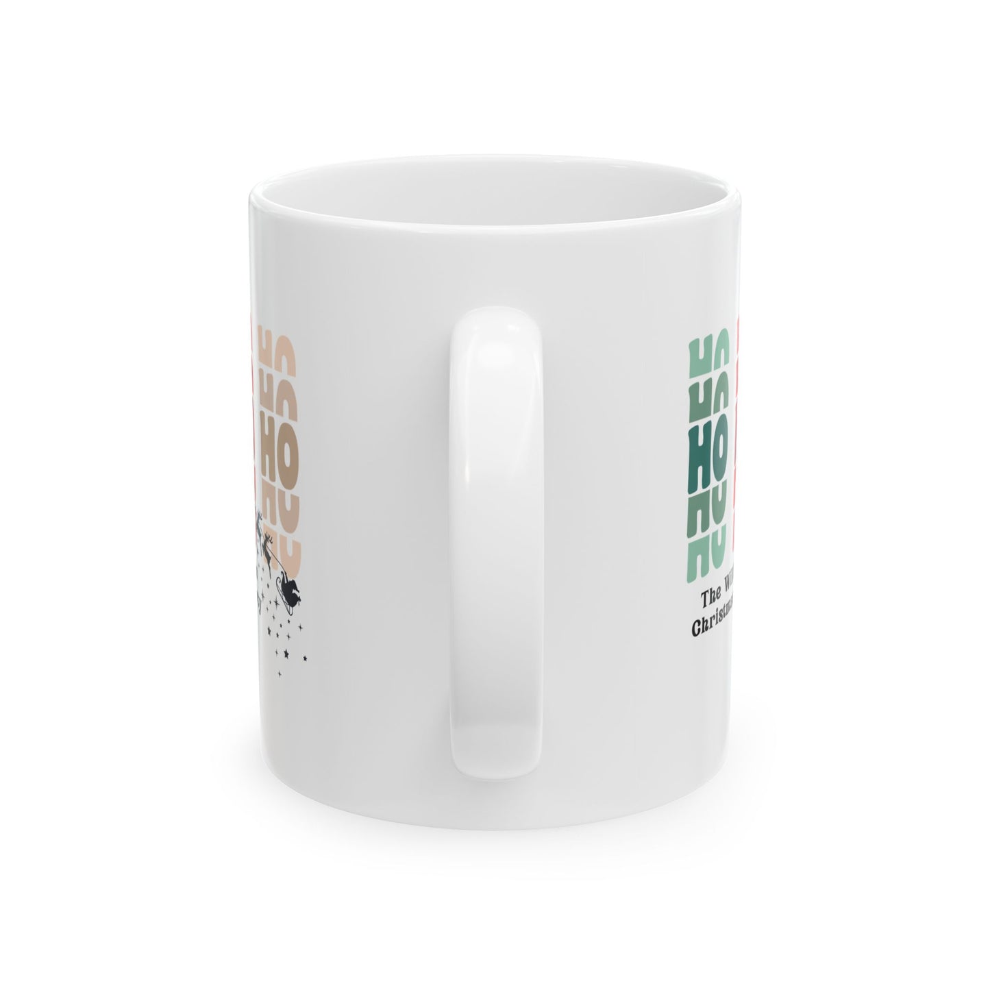 Ceramic Mug (11oz White) - HO HO HO Christmas 2024 with Custom Name