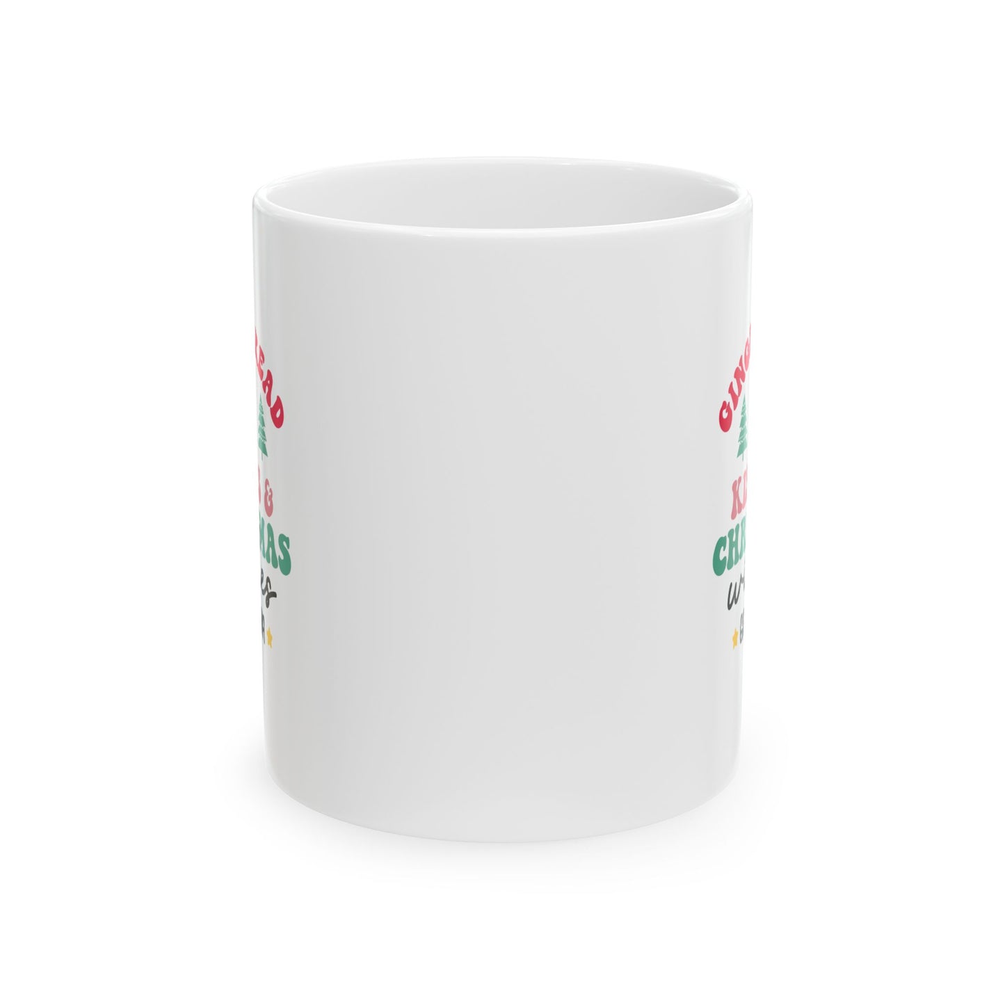 Ceramic Mug (11oz White) - Kisses & Christmas Wishes Christmas 2024 with Custom Name