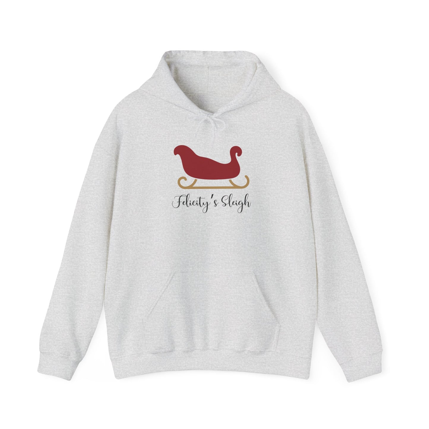 Unisex Heavy Blend Hooded Sweatshirt Christmas Design 2024 - Sleigh with Custom Name