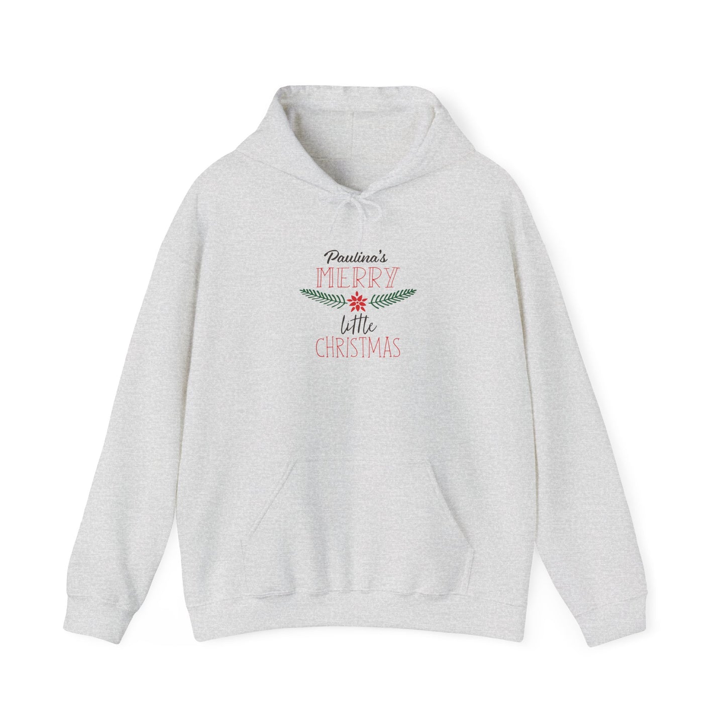 Unisex Heavy Blend Hooded Sweatshirt Christmas Design 2024 - Merry Little Christmas with Custom Name