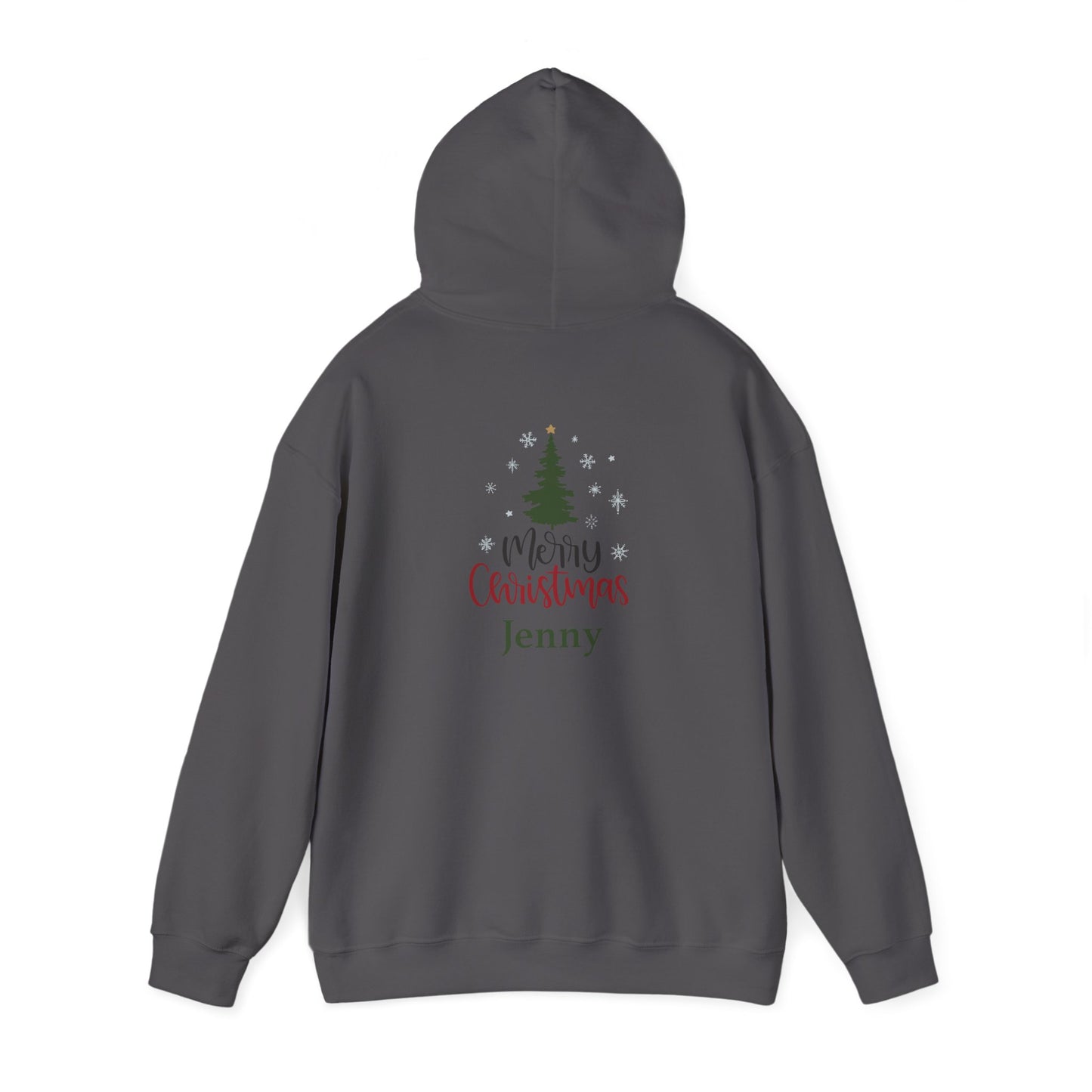 Unisex Heavy Blend Hooded Sweatshirt Christmas Design 2024 - Merry Christmas Tree with Custom Name