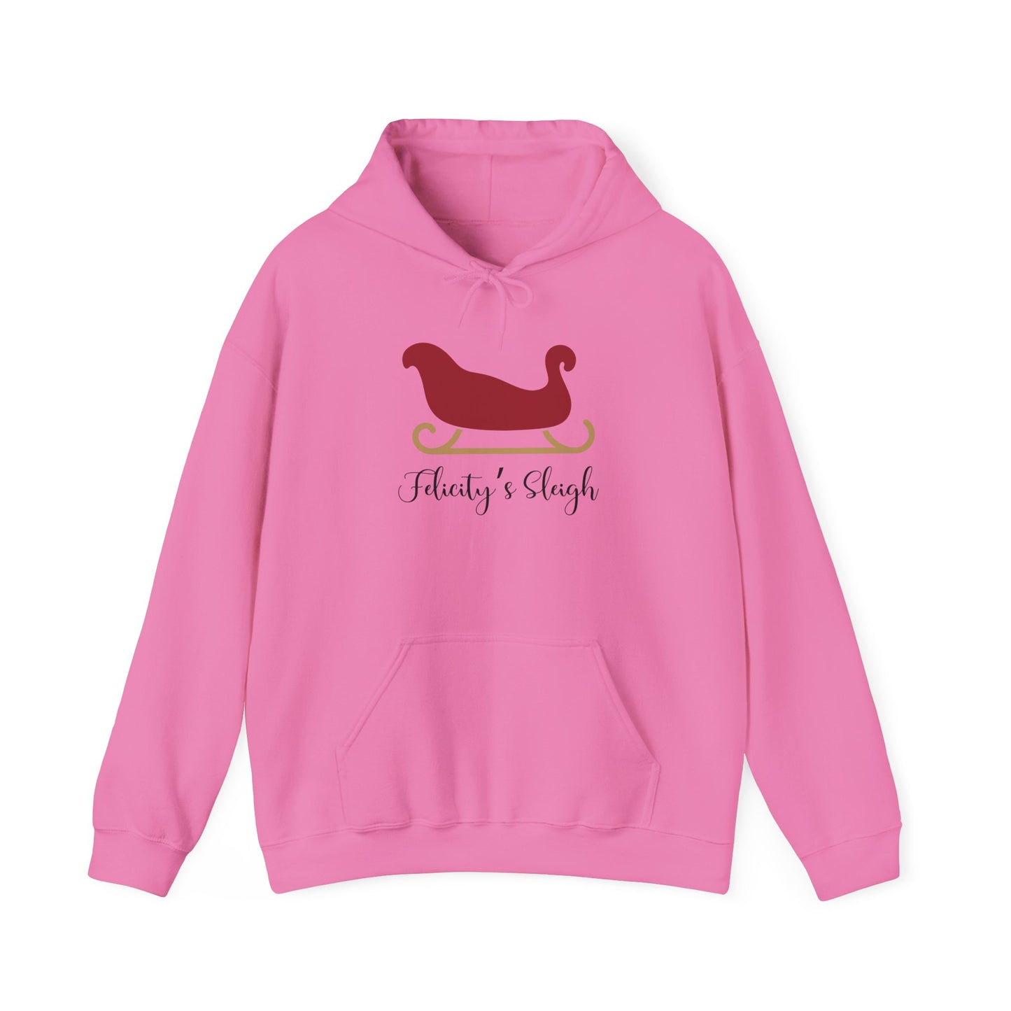 Unisex Heavy Blend Hooded Sweatshirt Christmas Design 2024 - Sleigh with Custom Name