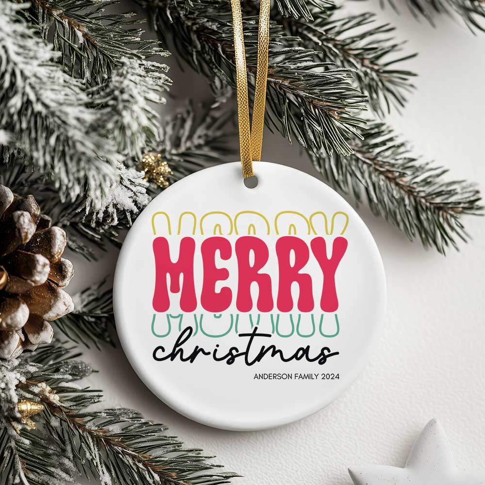 Ceramic Ornament - Merry Christmas 2024 with Custom Name