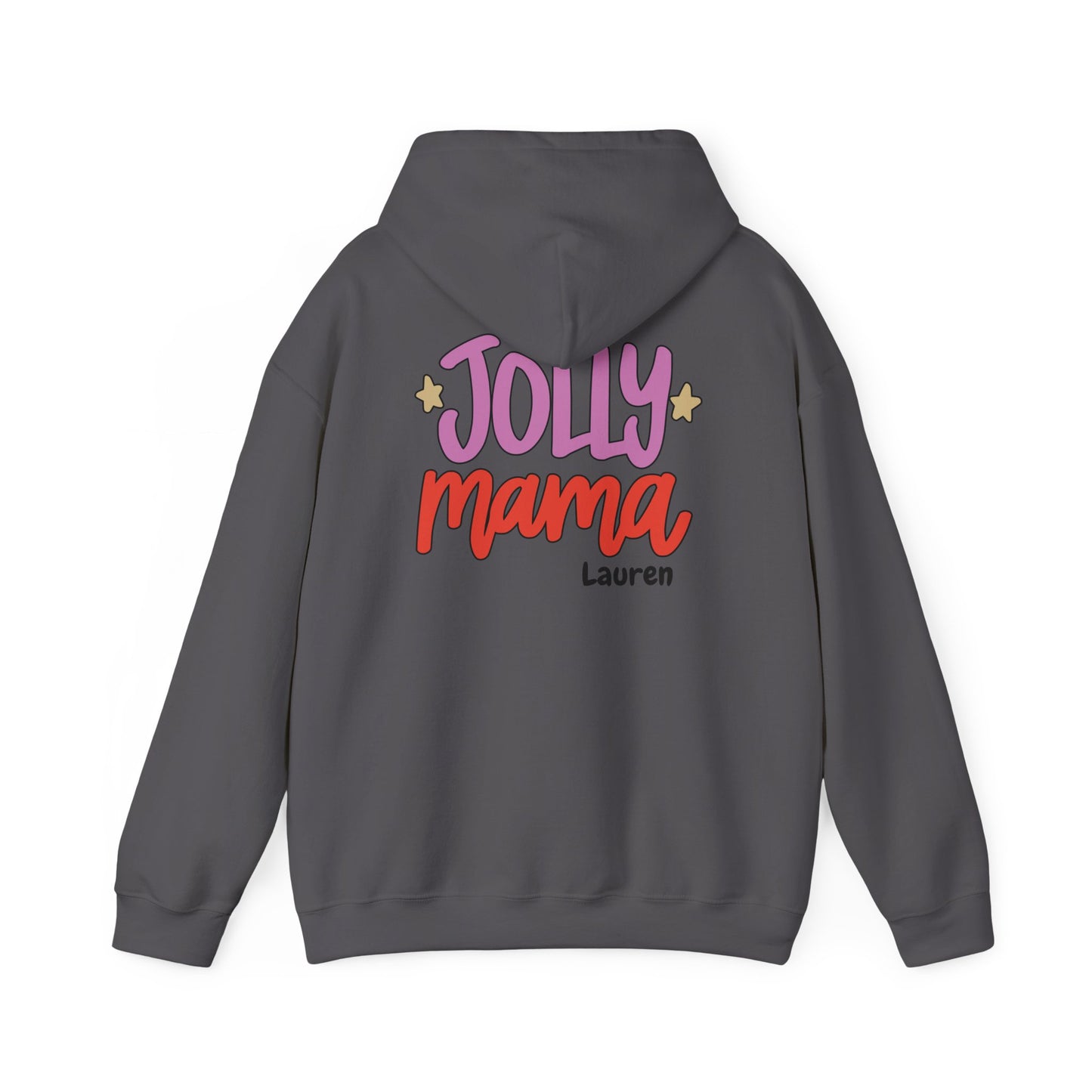 Unisex Heavy Blend Hooded Sweatshirt Jolly Mama Christmas 2024 with Custom Name