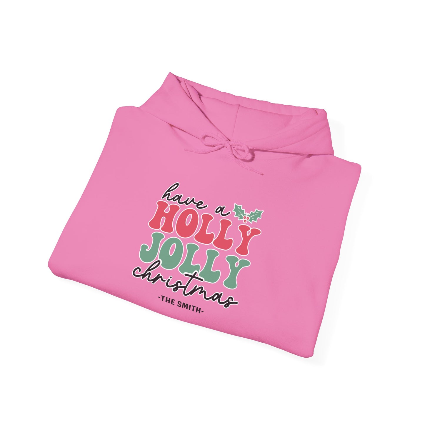 Unisex Heavy Blend Hooded Sweatshirt Have a Holly Jolly Christmas 2024 with Custom Name