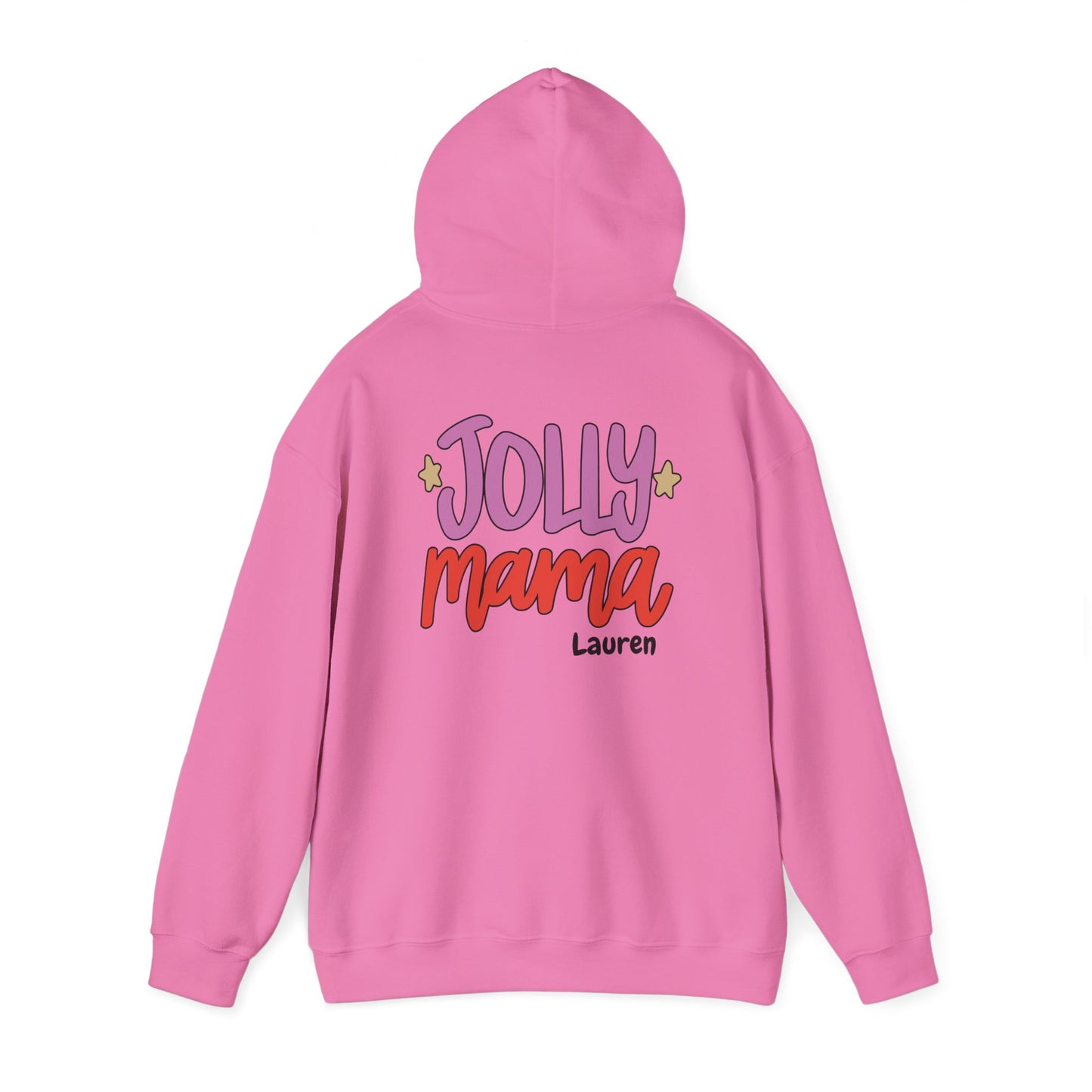 Unisex Heavy Blend Hooded Sweatshirt Jolly Mama Christmas 2024 with Custom Name