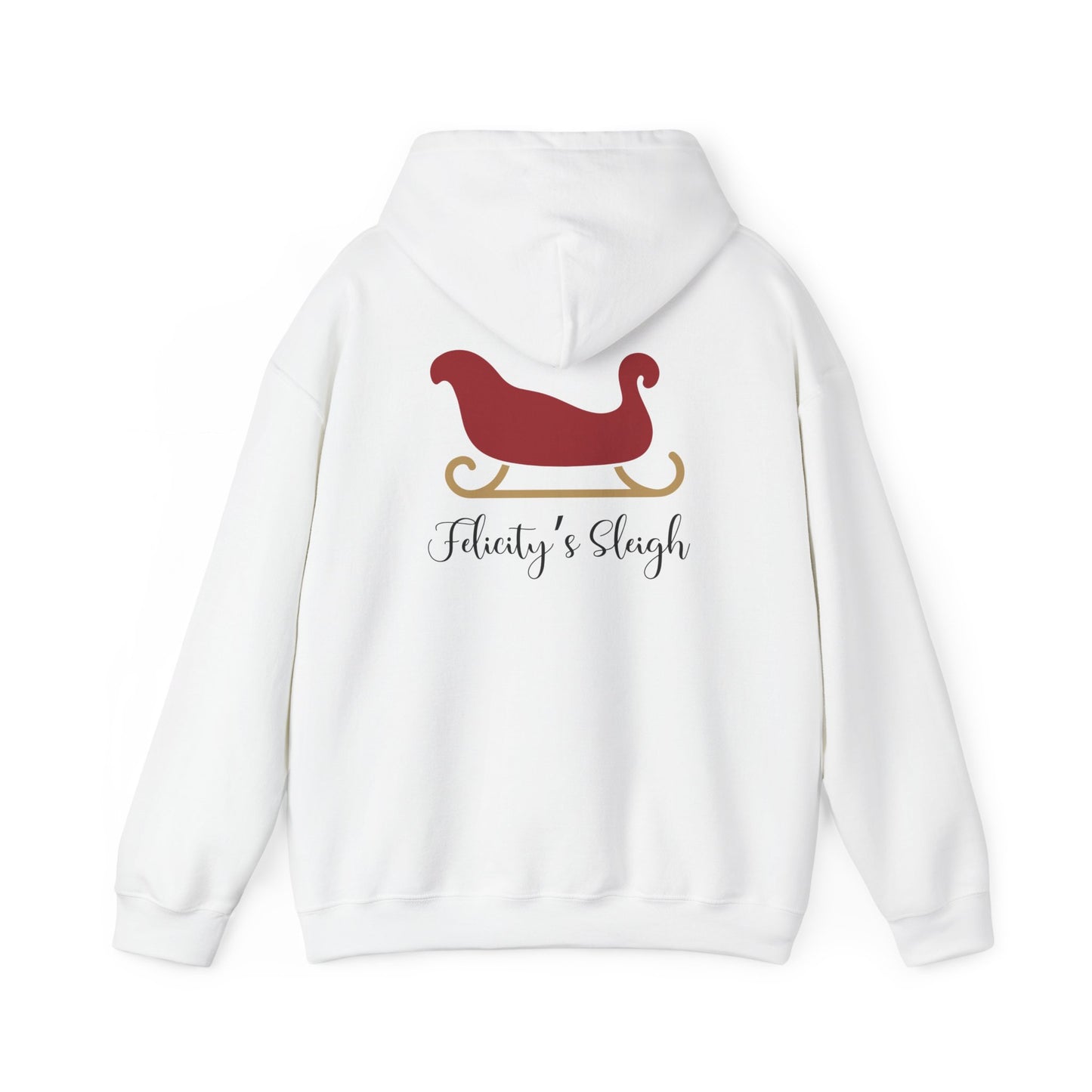 Unisex Heavy Blend Hooded Sweatshirt Christmas Design 2024 - Sleigh with Custom Name