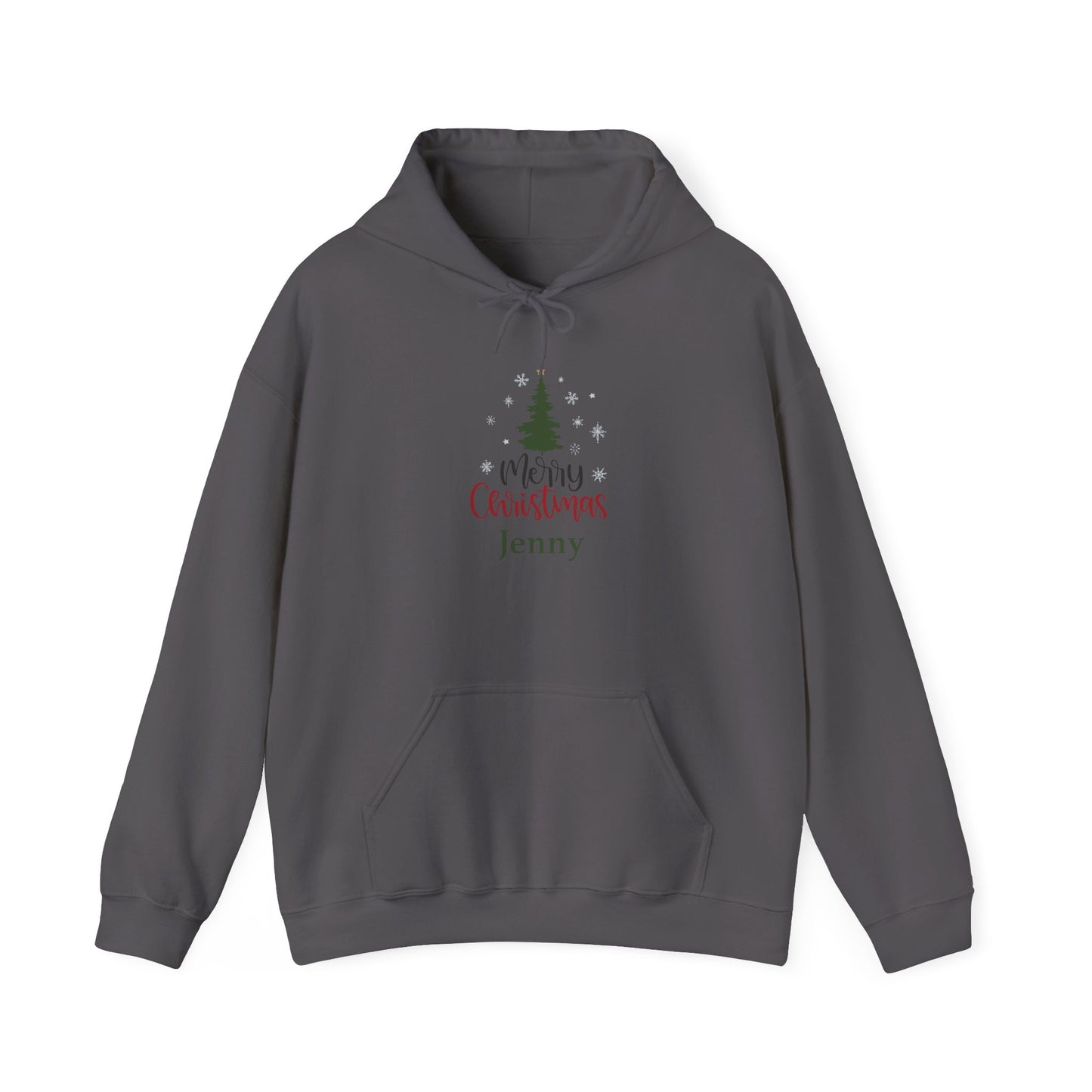 Unisex Heavy Blend Hooded Sweatshirt Christmas Design 2024 - Merry Christmas Tree with Custom Name