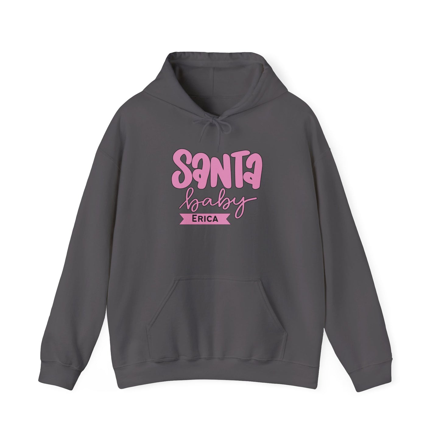 Unisex Heavy Blend Hooded Sweatshirt Santa baby Christmas 2024 with Custom Name